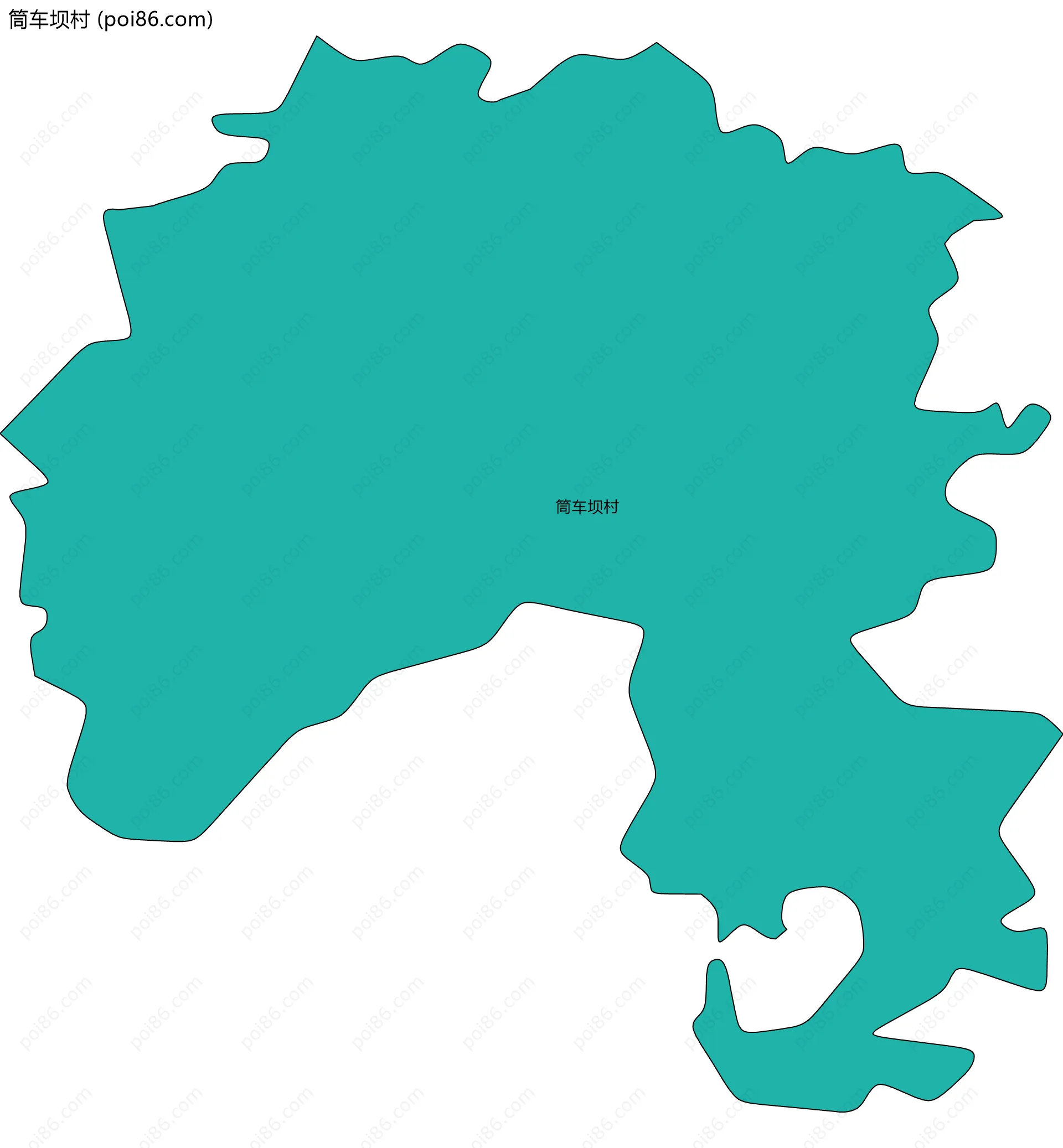 筒车坝村边界地图