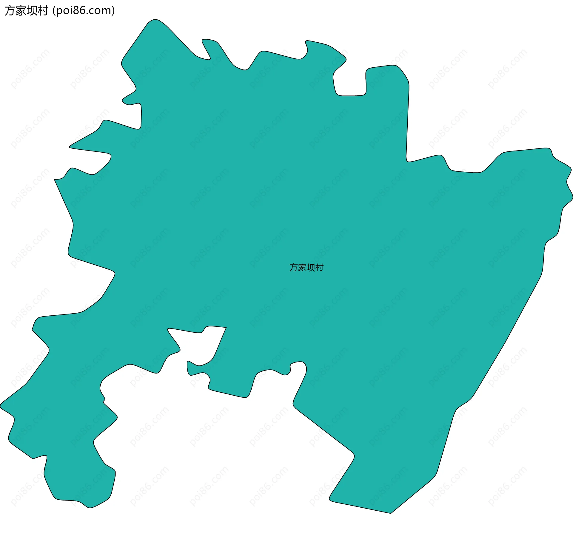 方家坝村边界地图