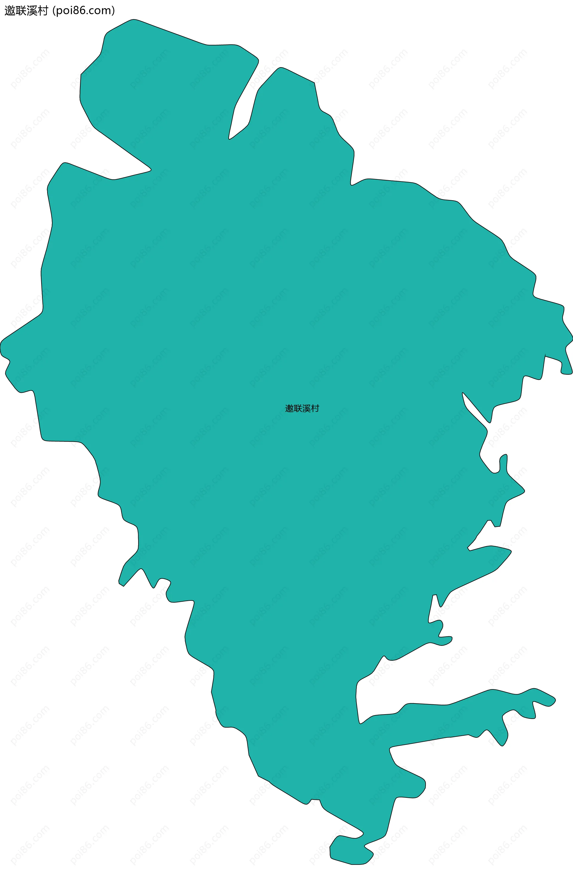 邀联溪村边界地图