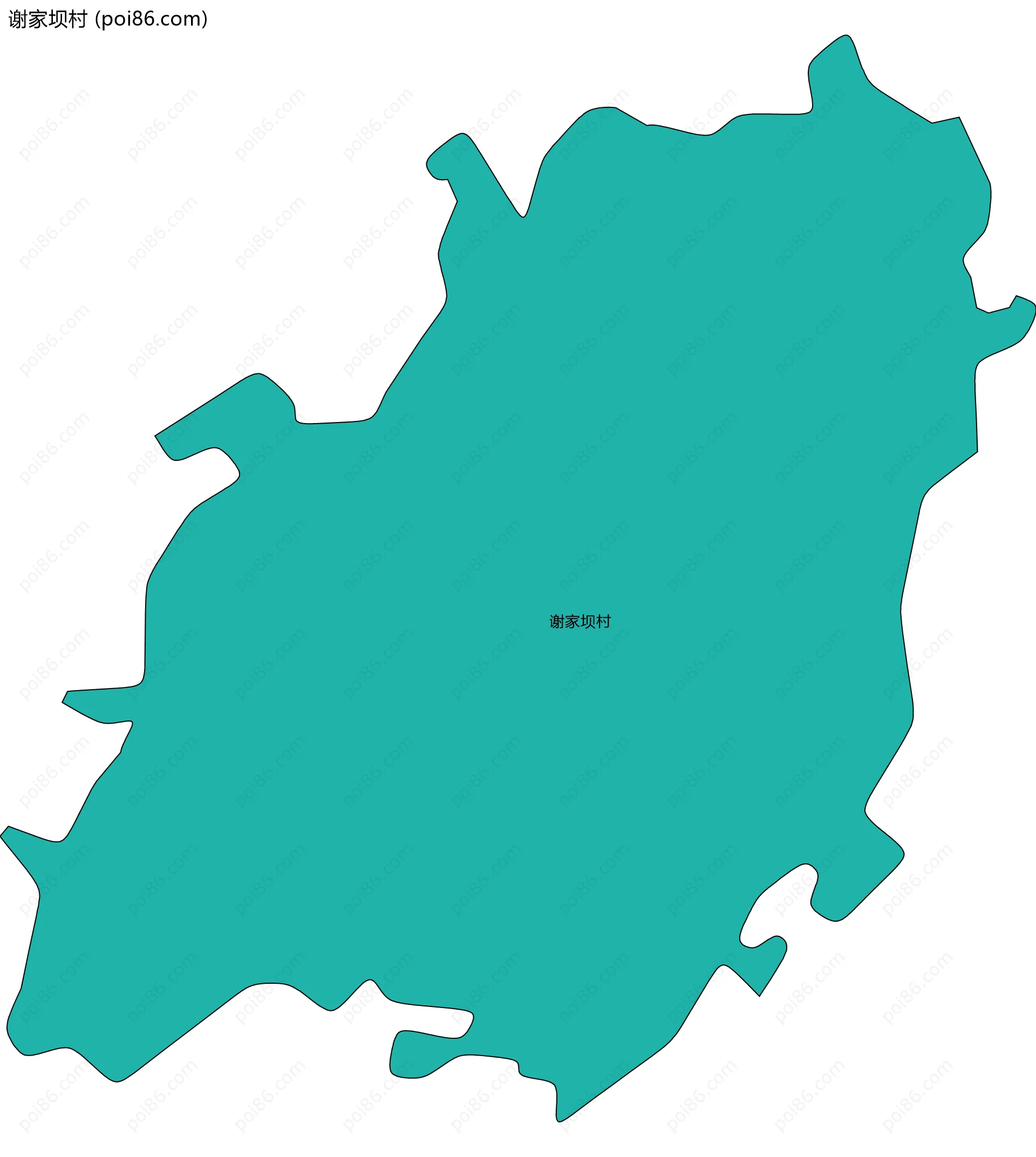 谢家坝村边界地图