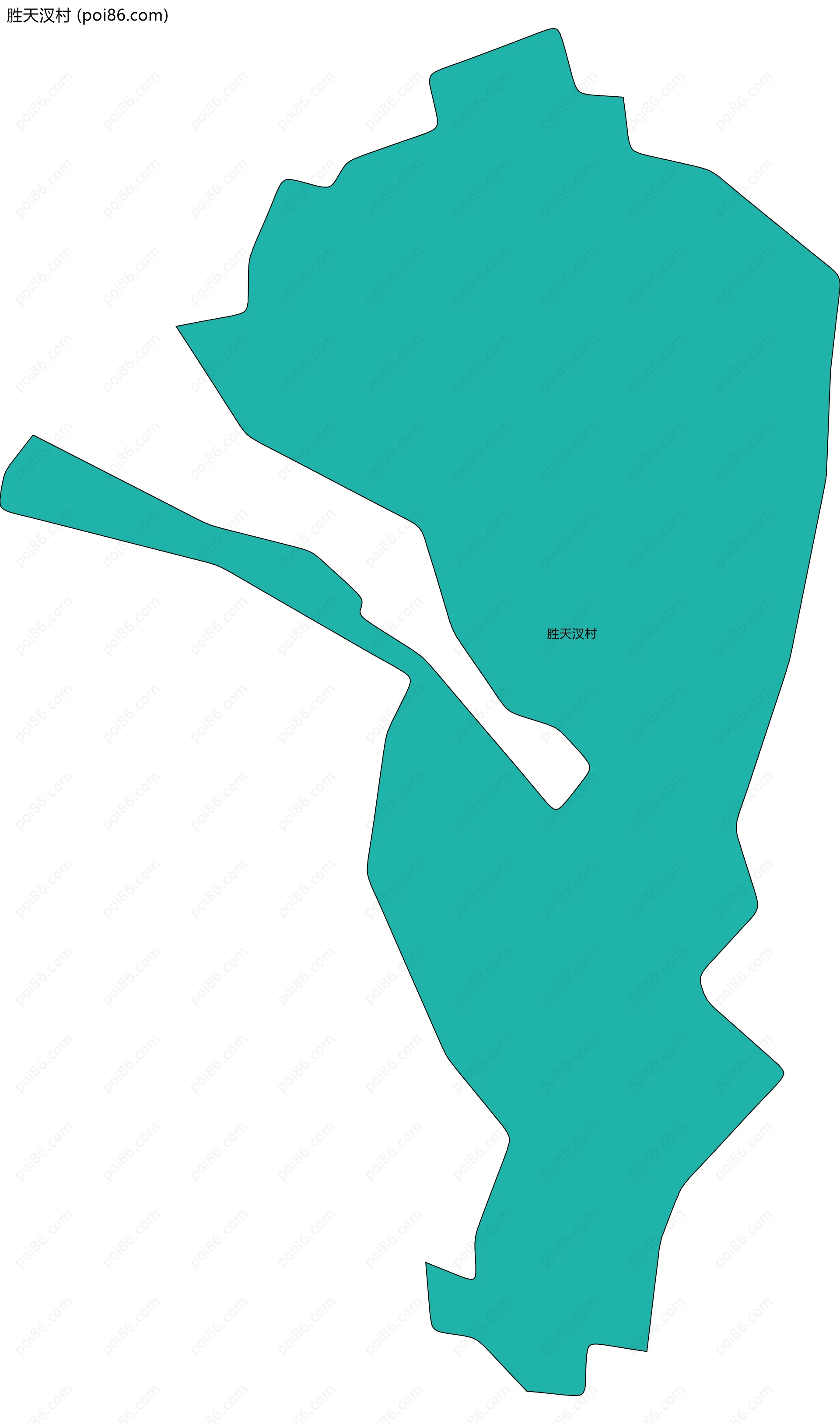 胜天汊村边界地图