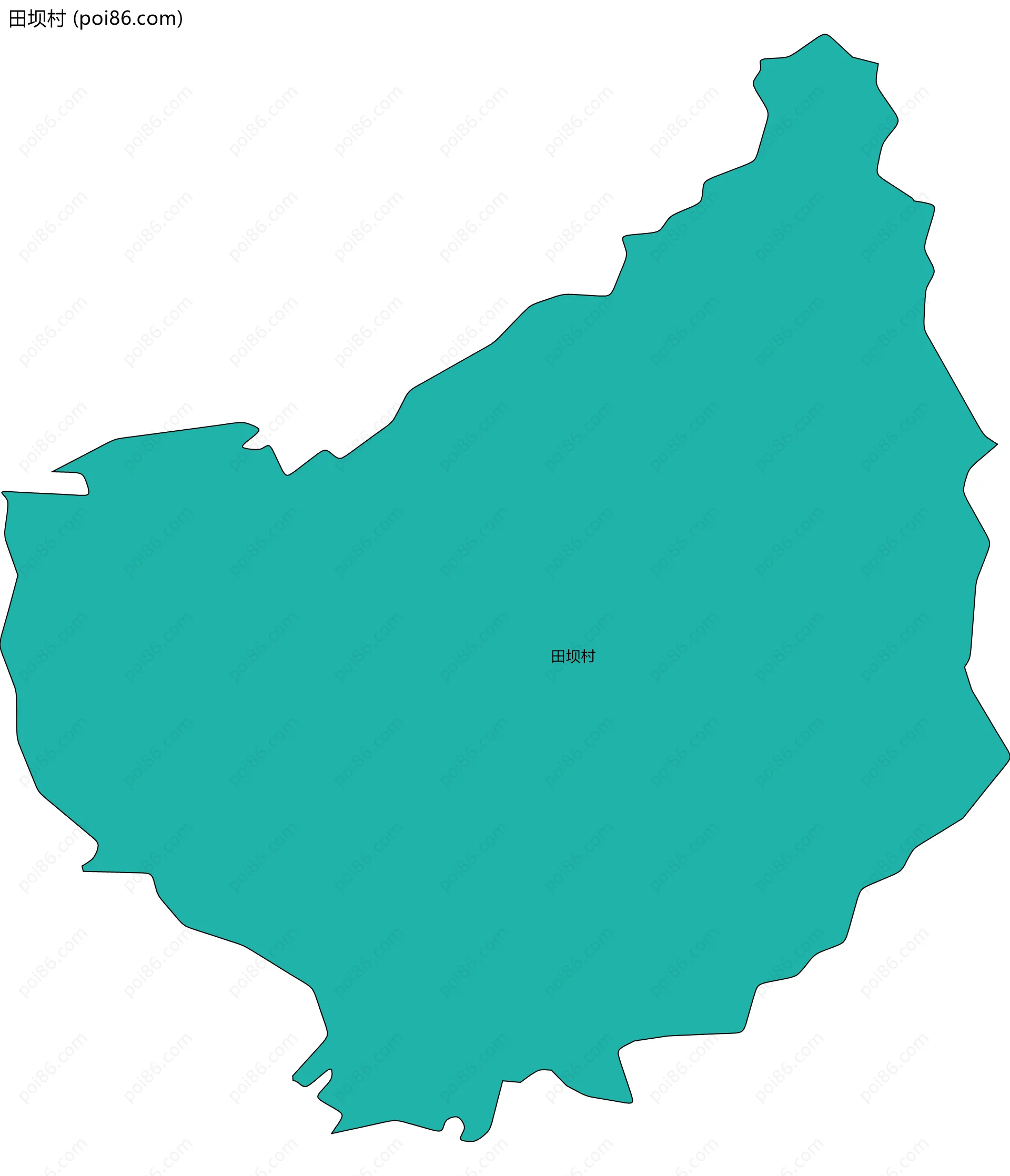 田坝村边界地图