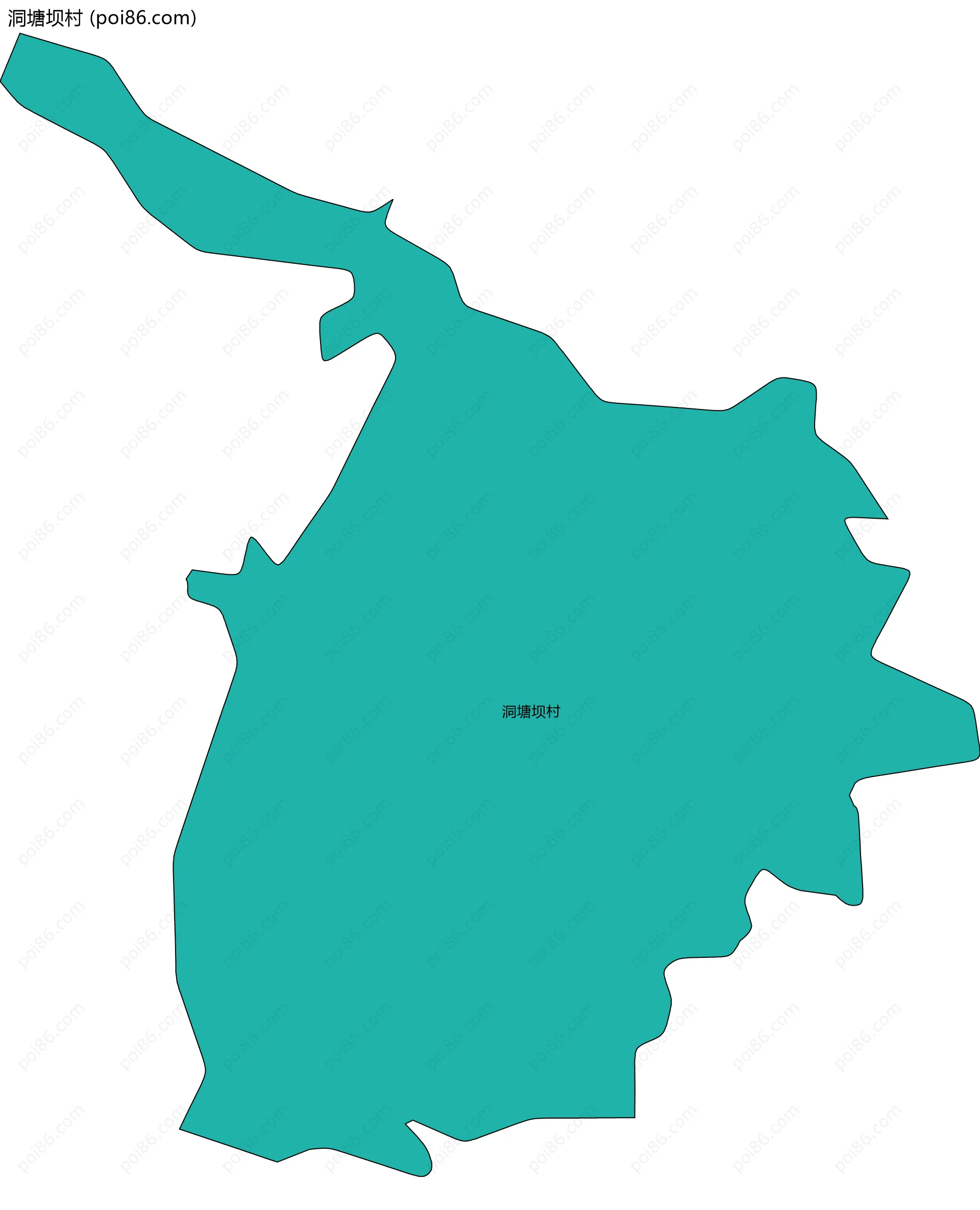 洞塘坝村边界地图