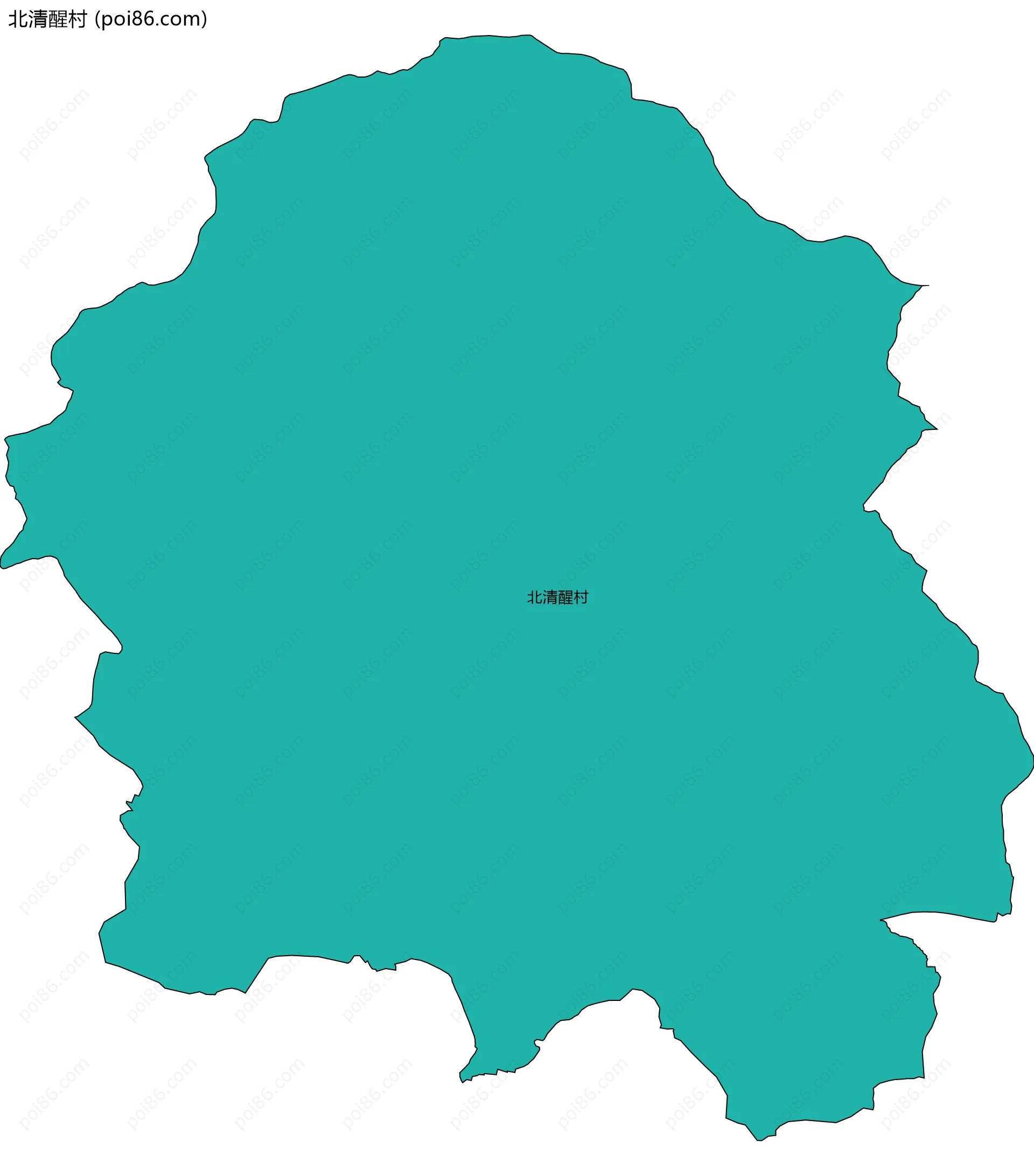 北清醒村边界地图