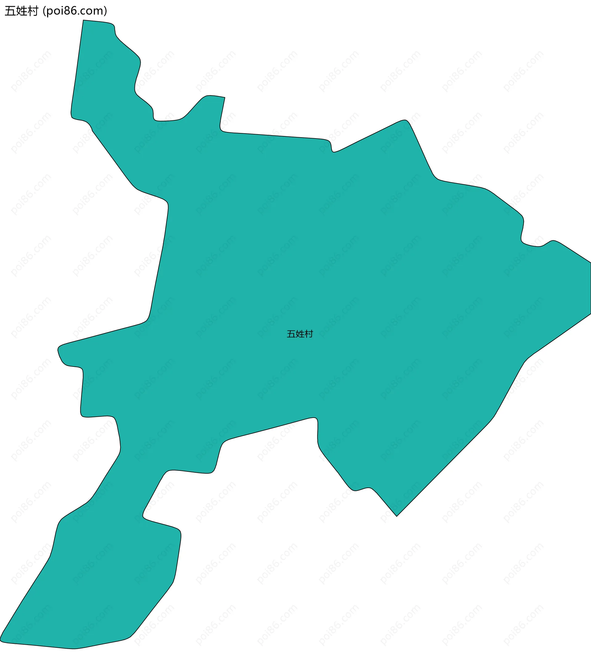 五姓村边界地图