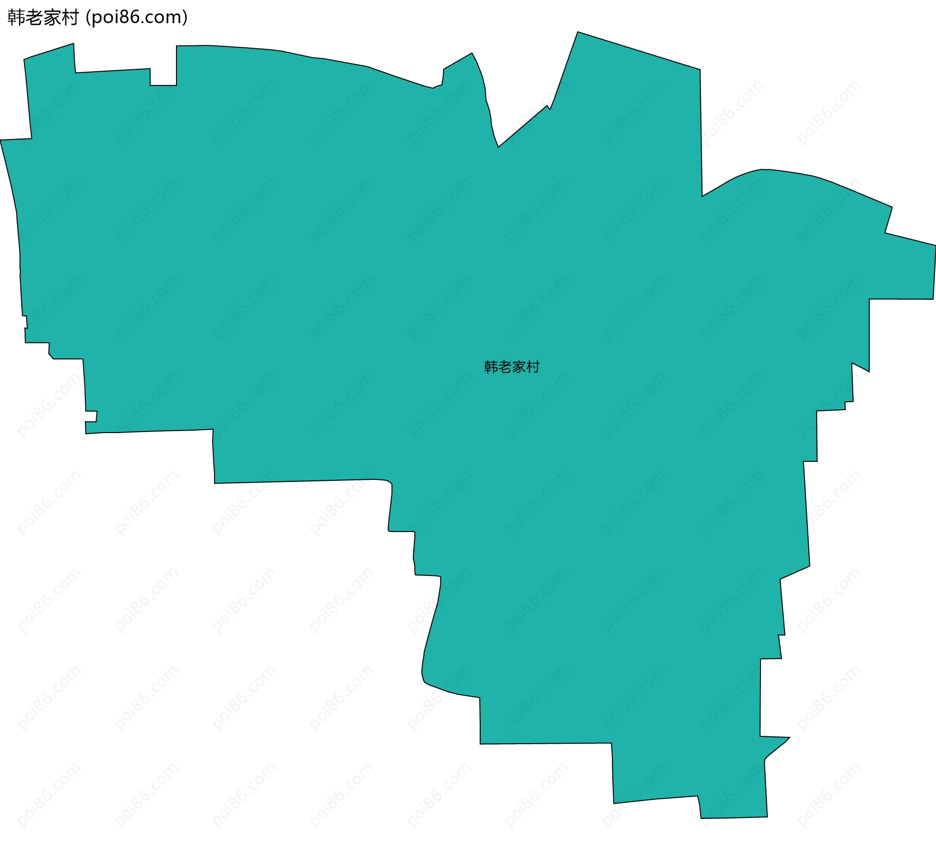 韩老家村边界地图