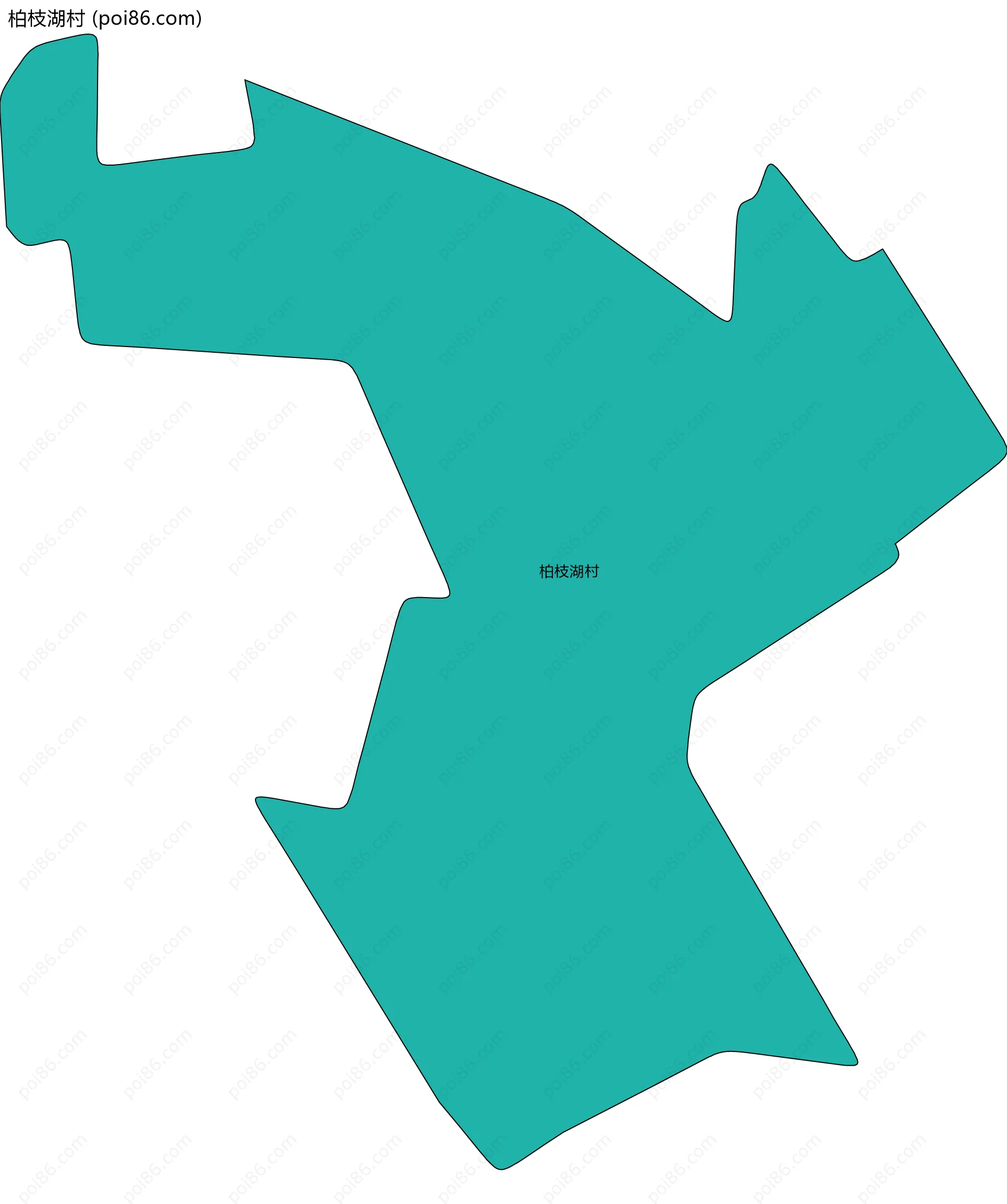 柏枝湖村边界地图