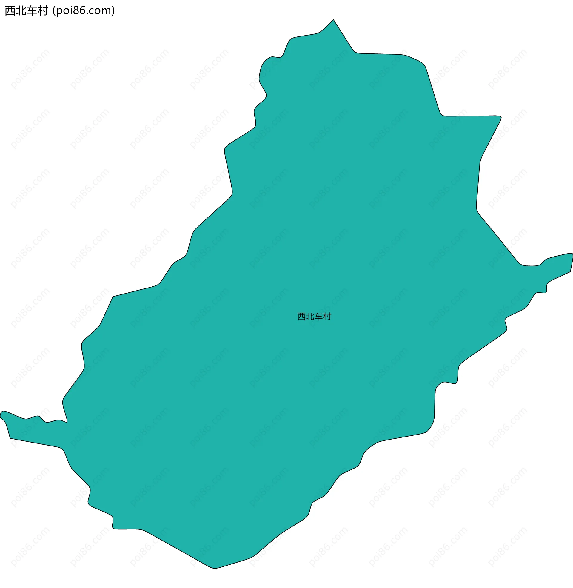 西北车村边界地图