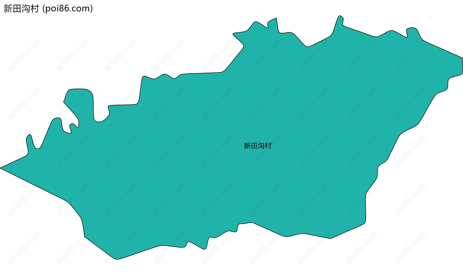 新田沟村边界地图