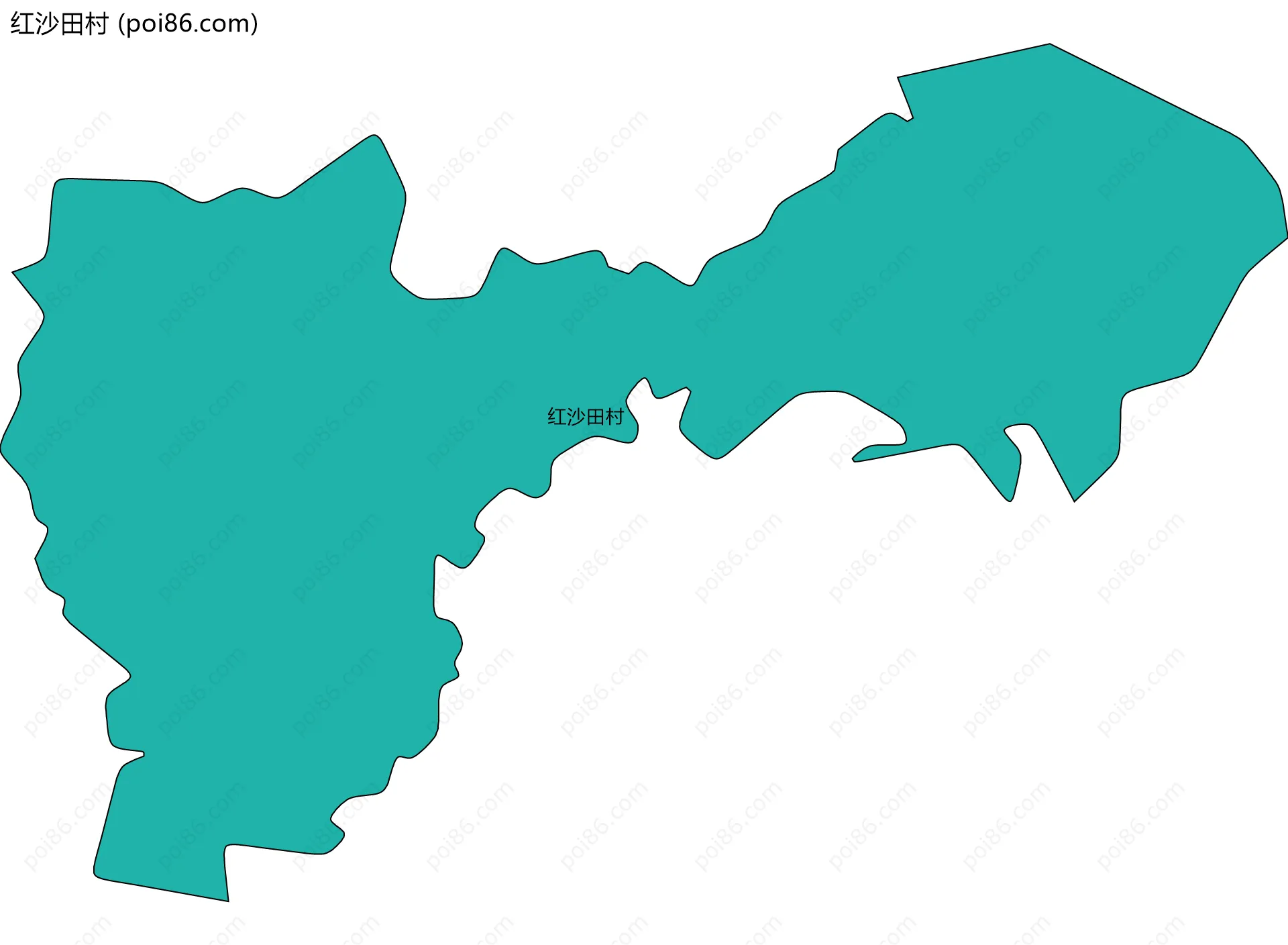 红沙田村边界地图