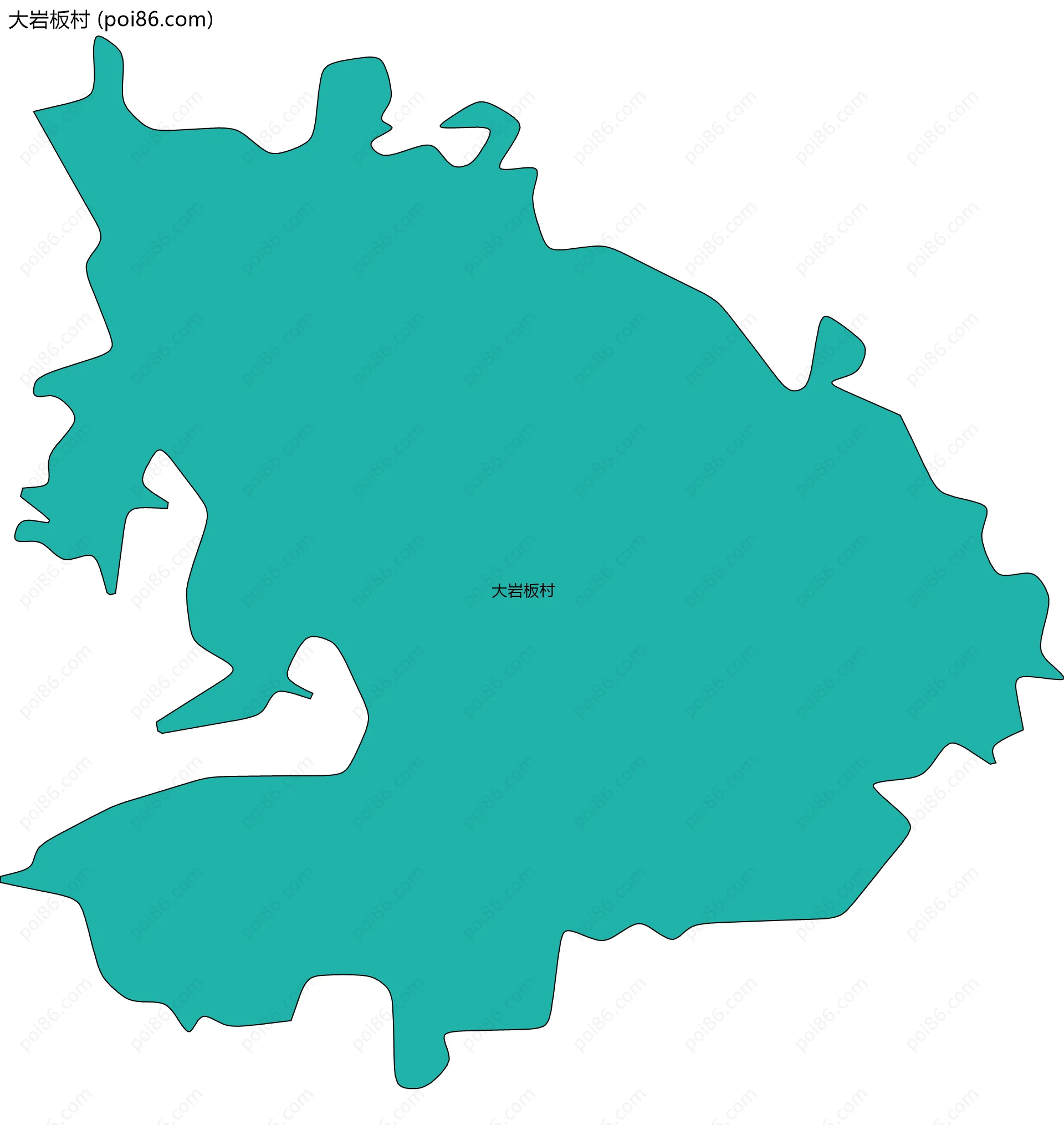 大岩板村边界地图