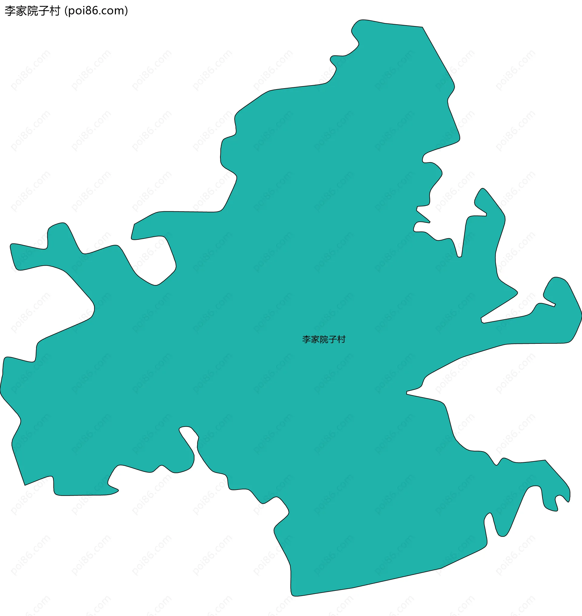 李家院子村边界地图