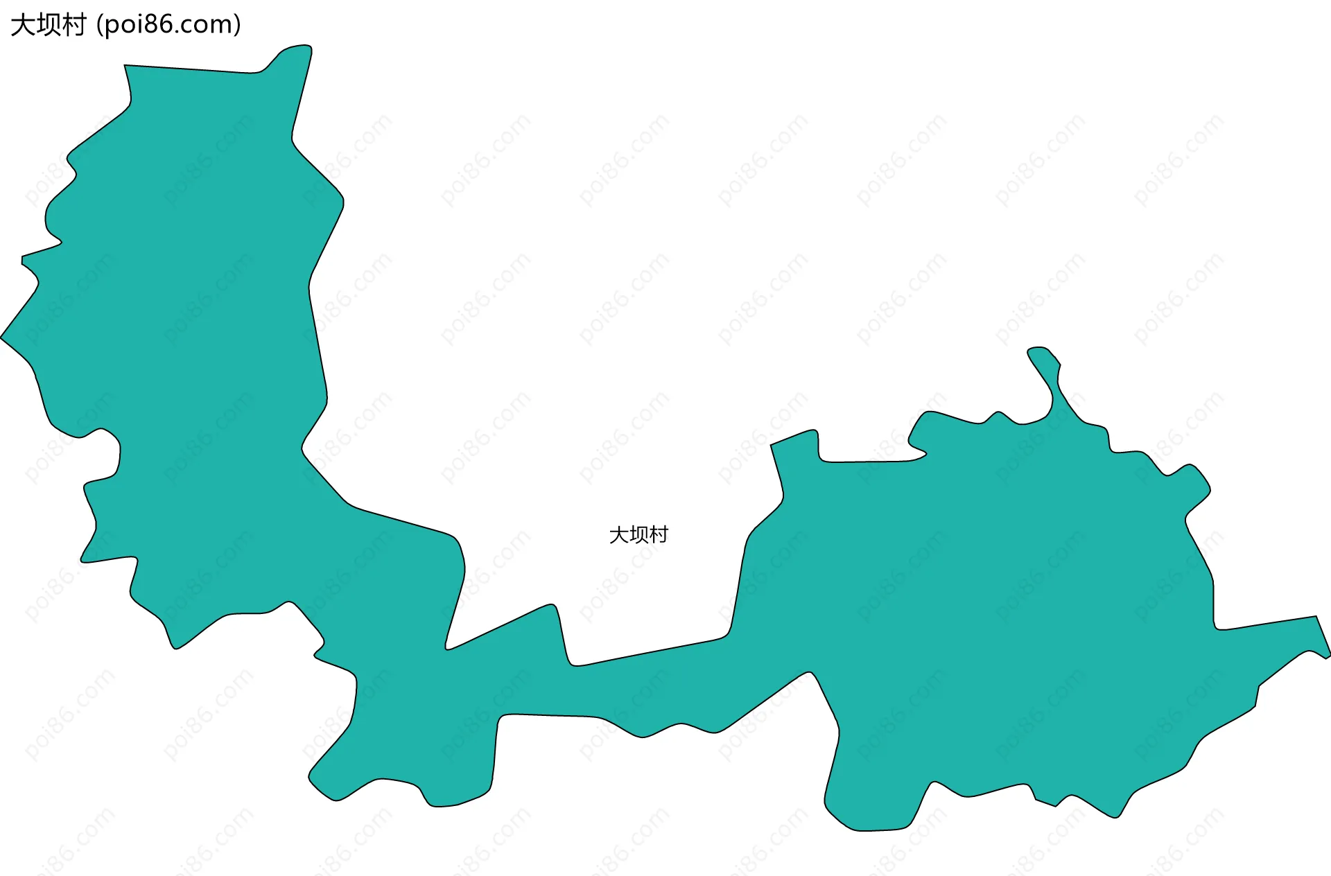 大坝村边界地图