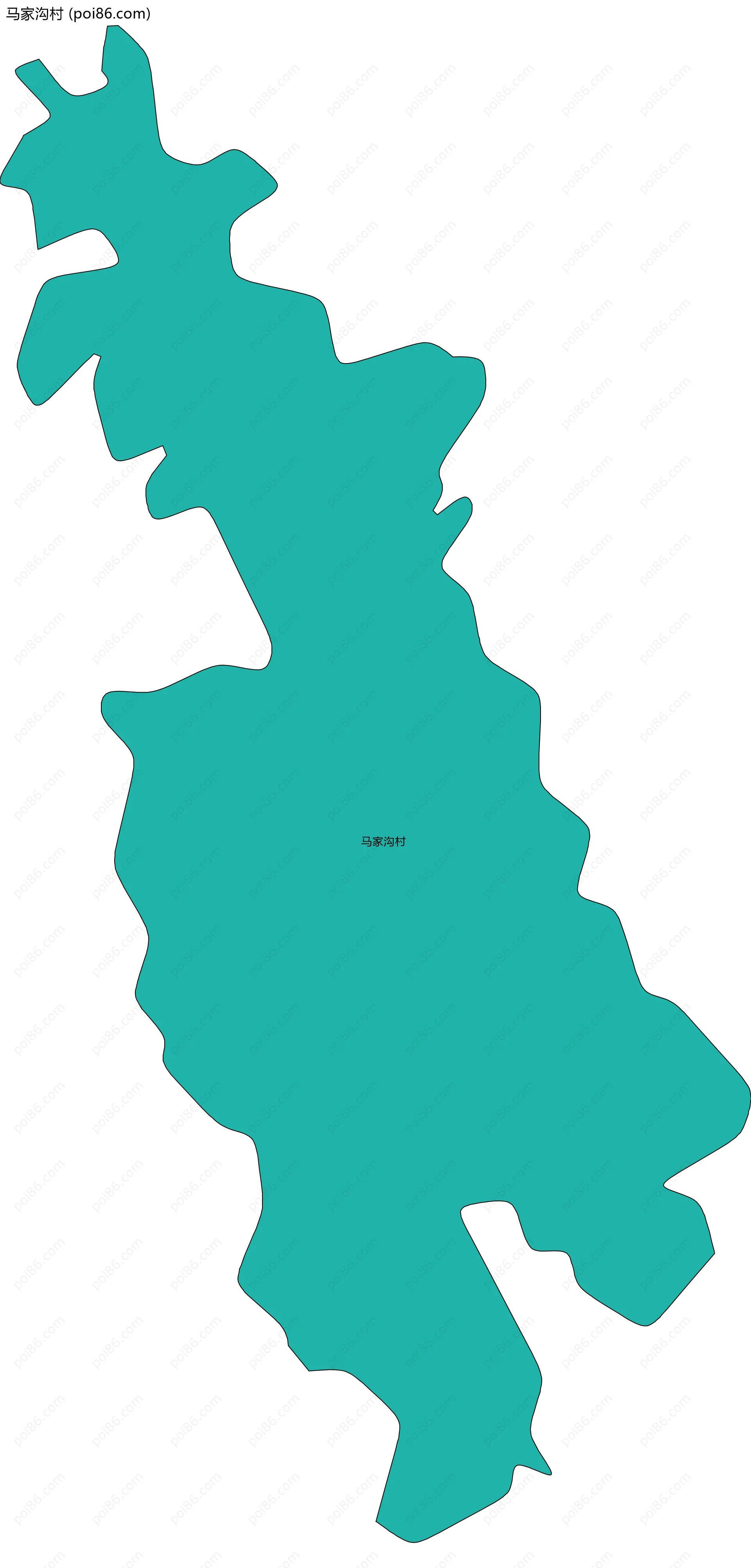 马家沟村边界地图