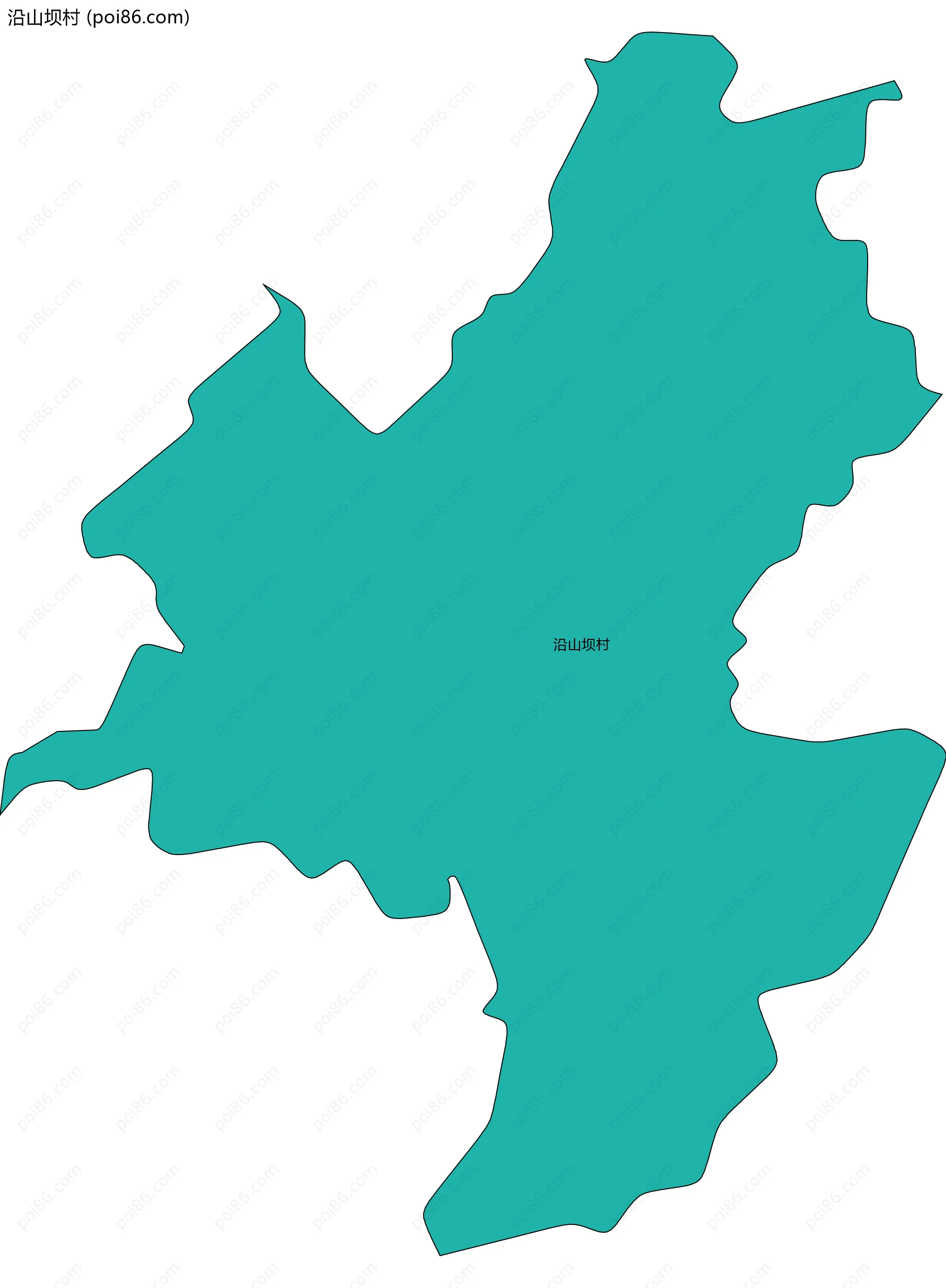 沿山坝村边界地图