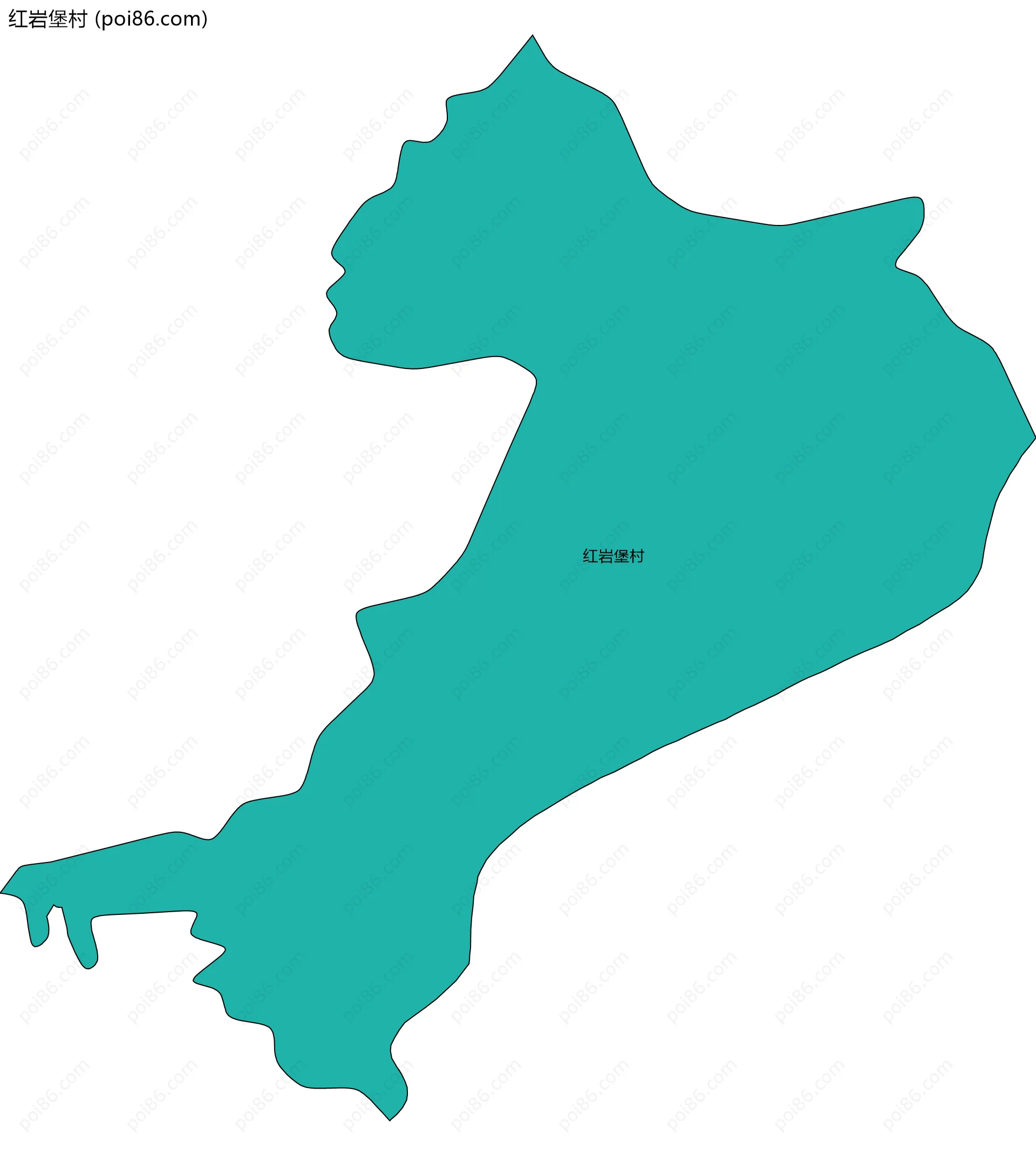 红岩堡村边界地图