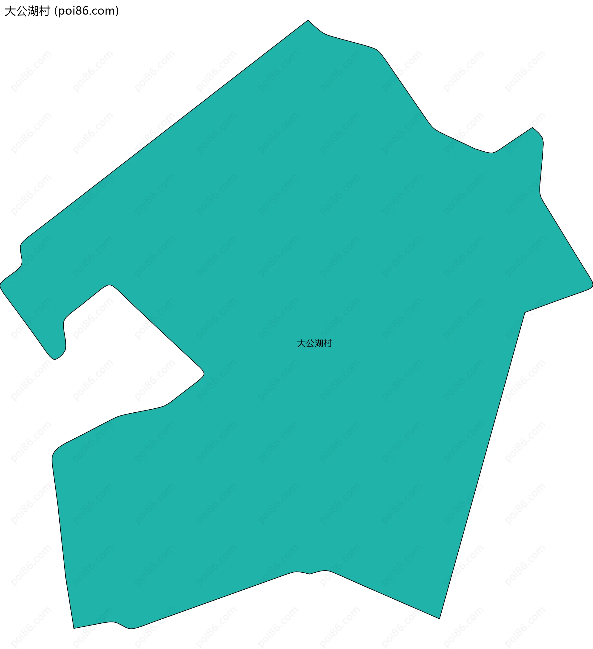 大公湖村边界地图