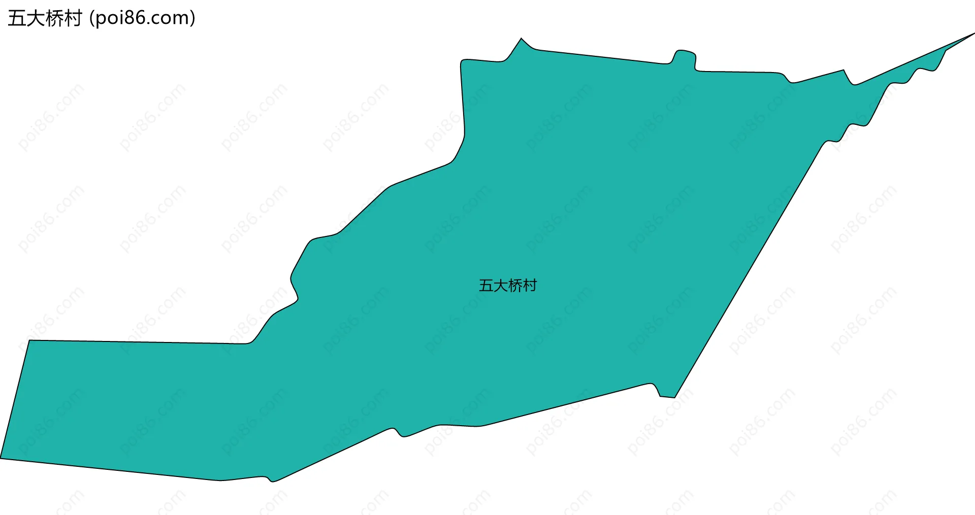 五大桥村边界地图