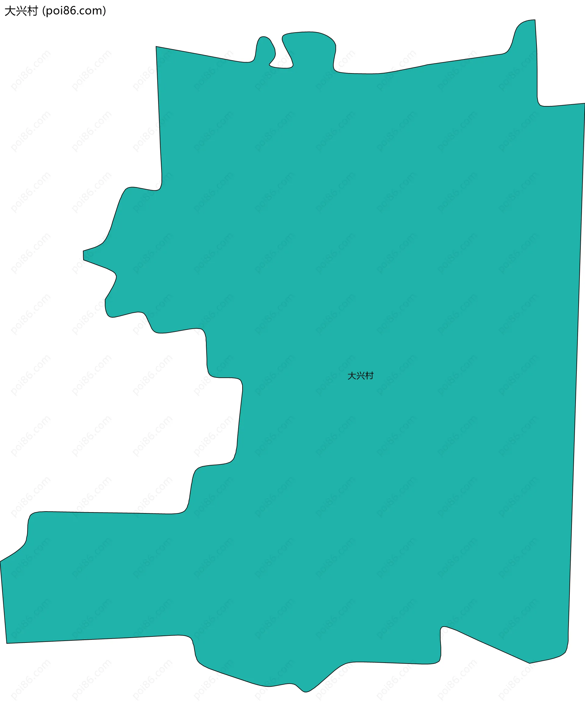 大兴村边界地图