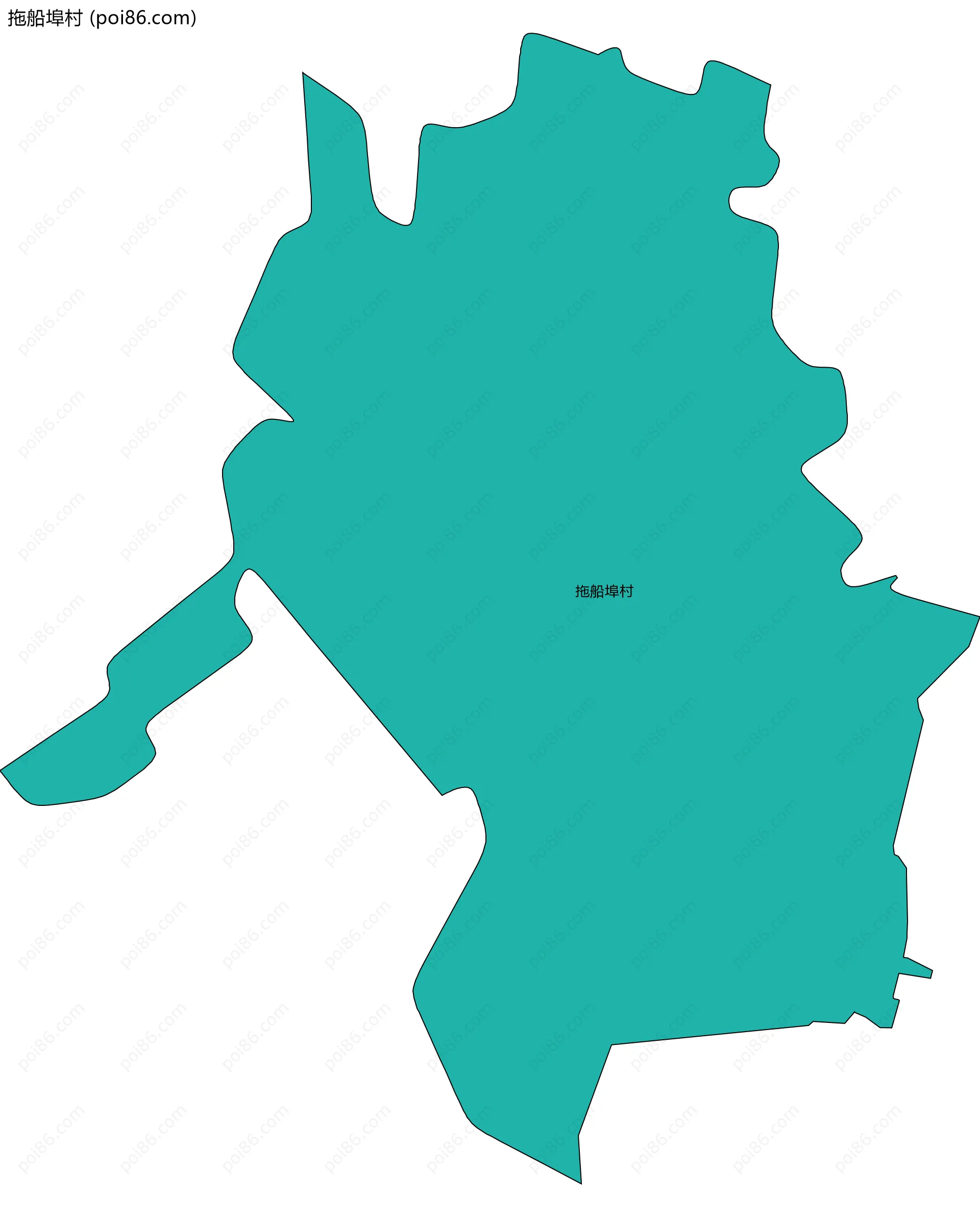 拖船埠村边界地图