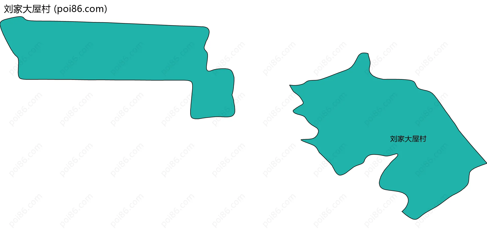 刘家大屋村边界地图
