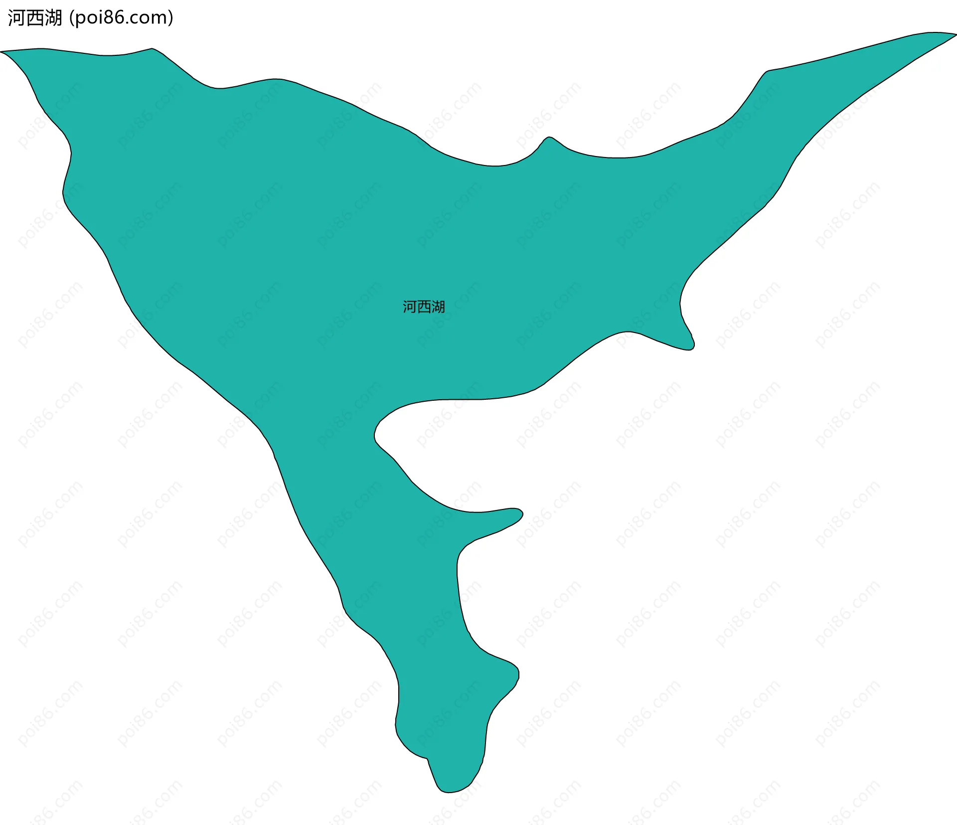 河西湖边界地图