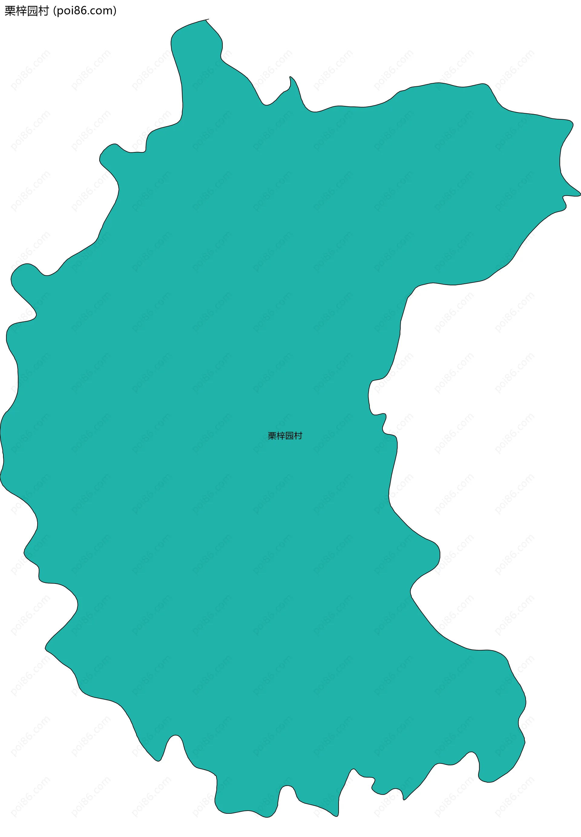 栗梓园村边界地图