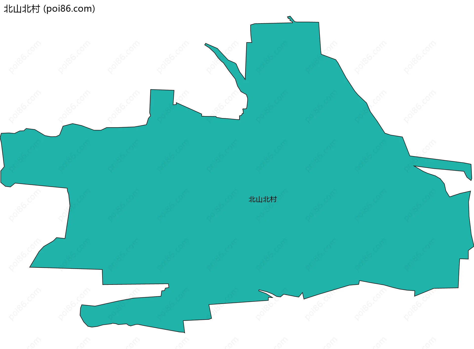 北山北村边界地图