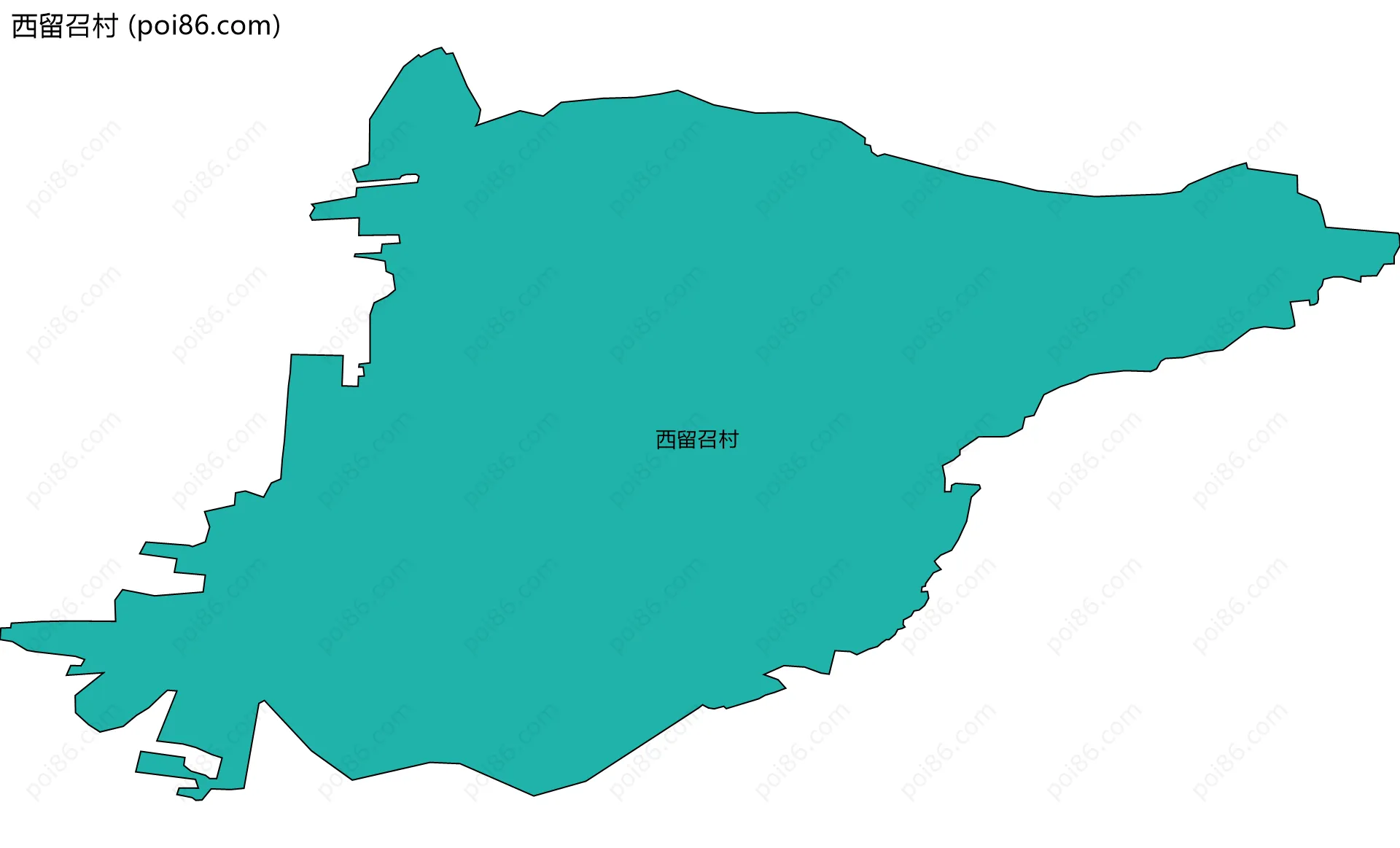 西留召村边界地图