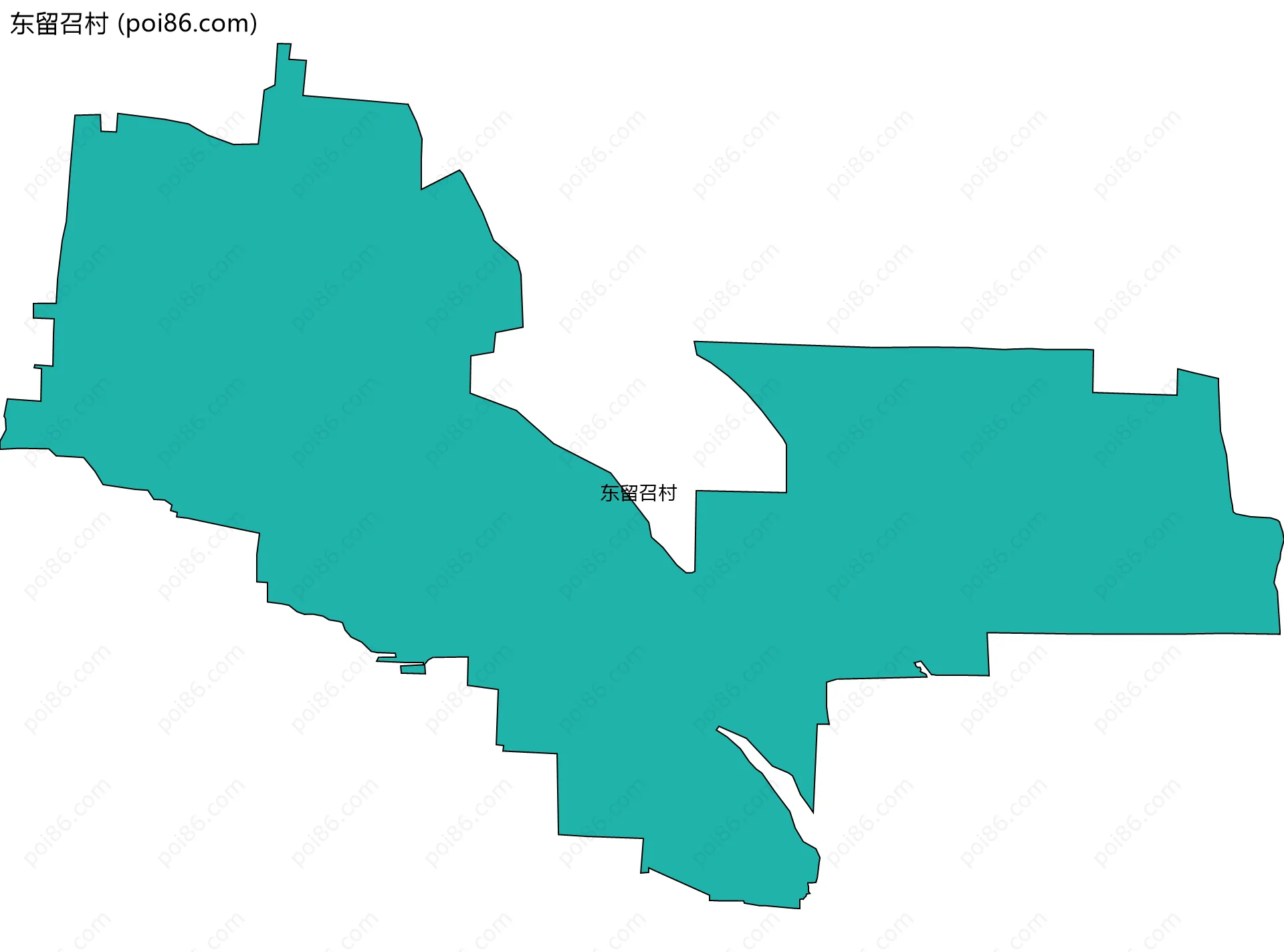 东留召村边界地图