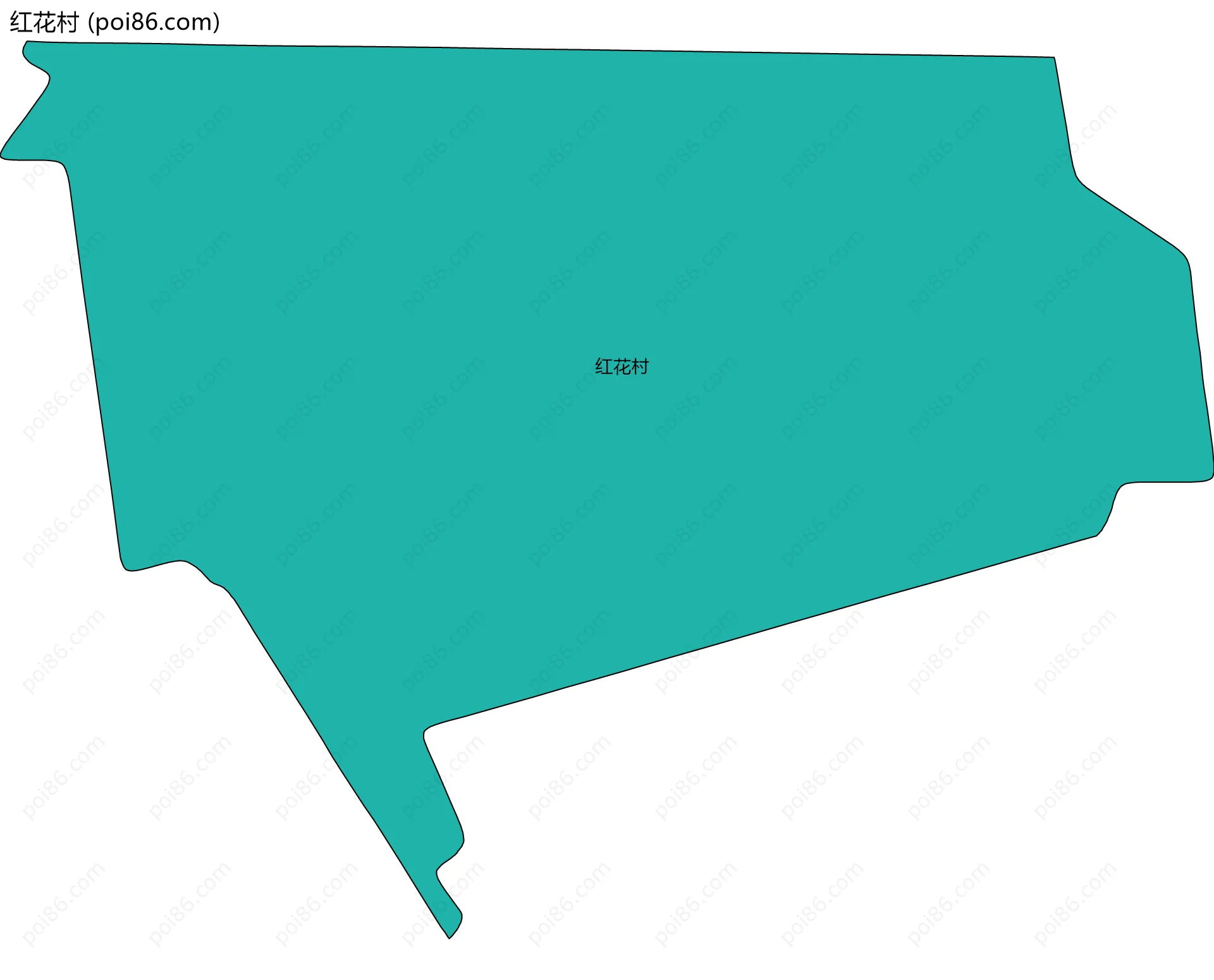 红花村边界地图