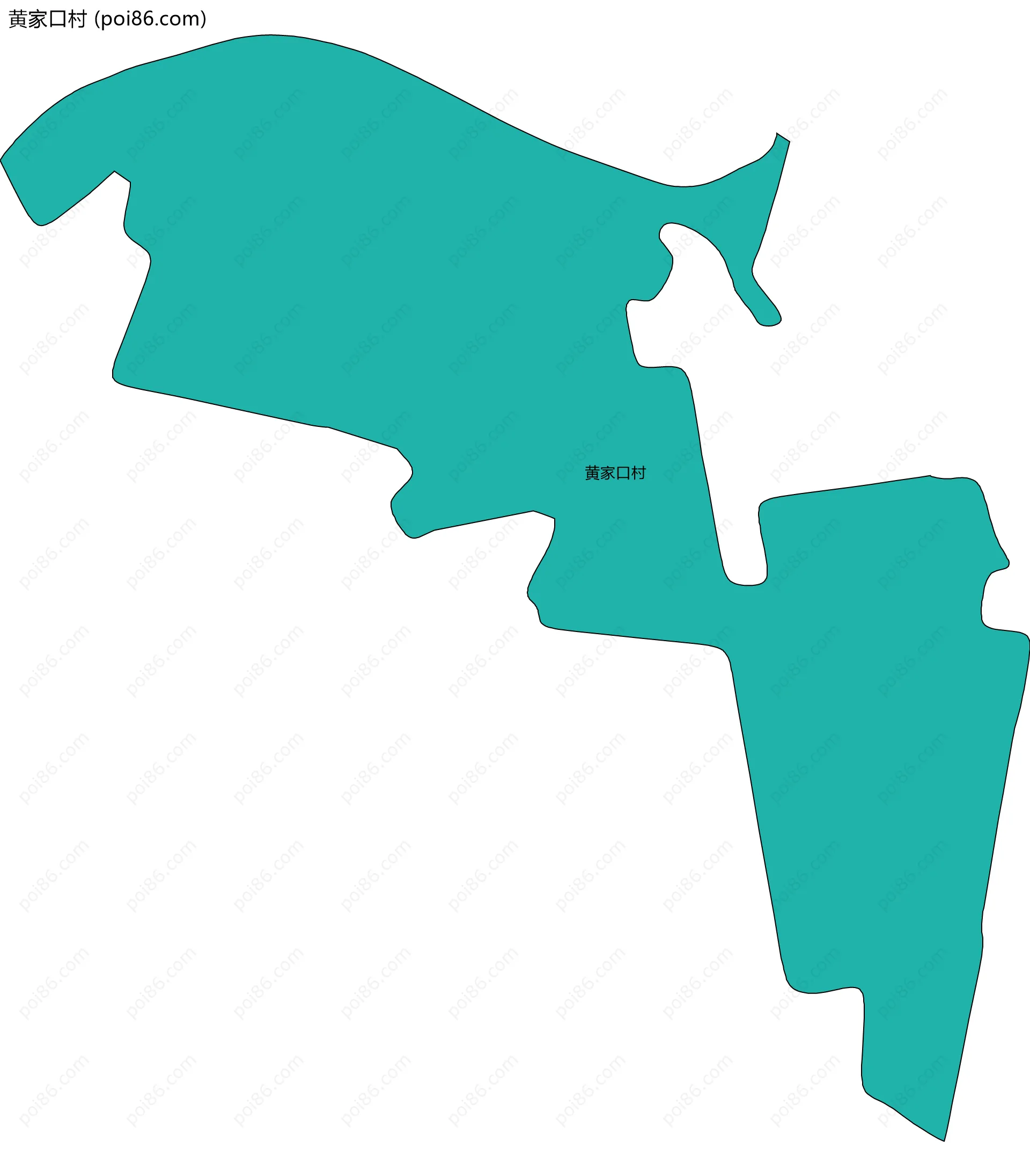 黄家口村边界地图