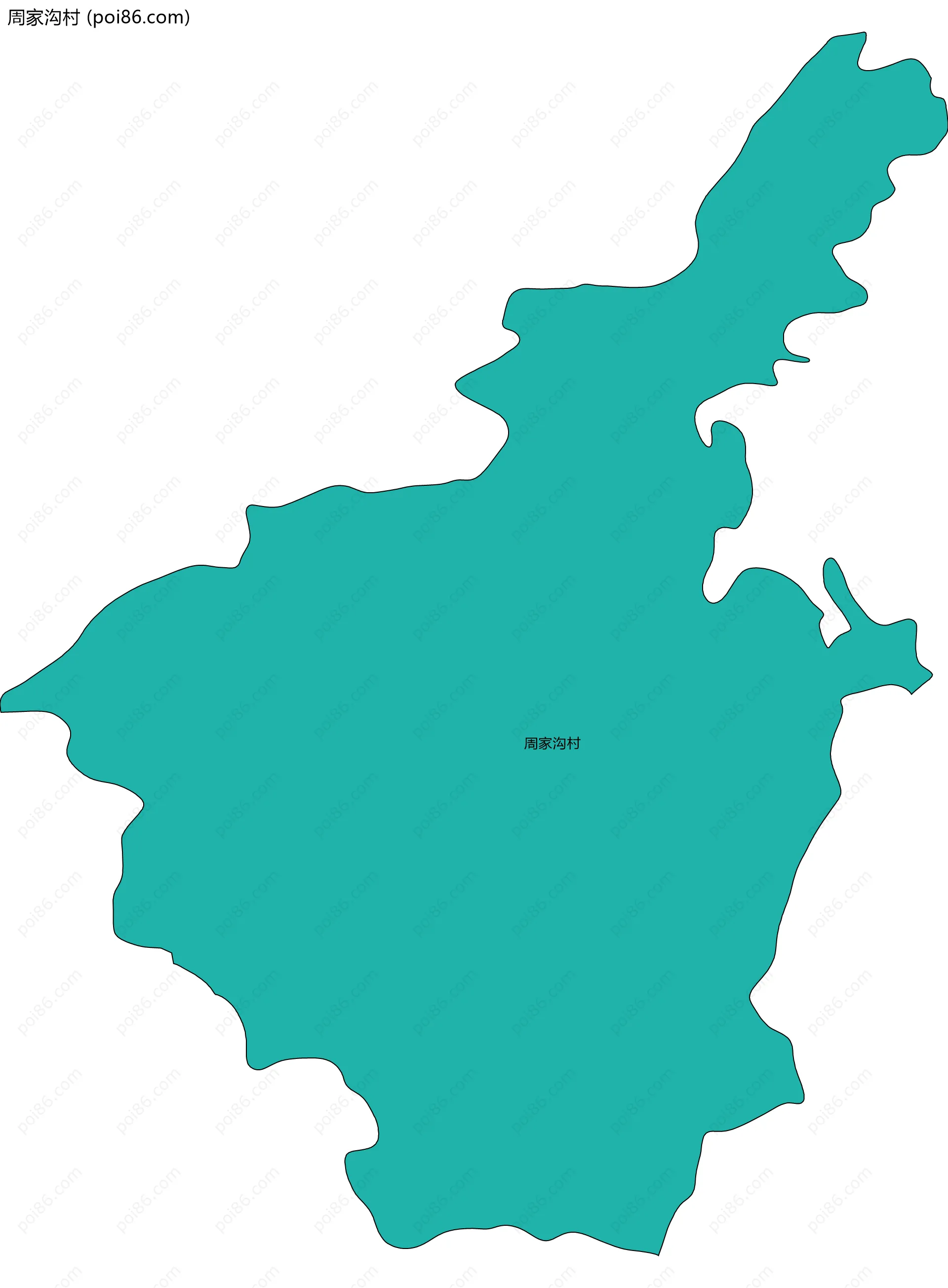 周家沟村边界地图