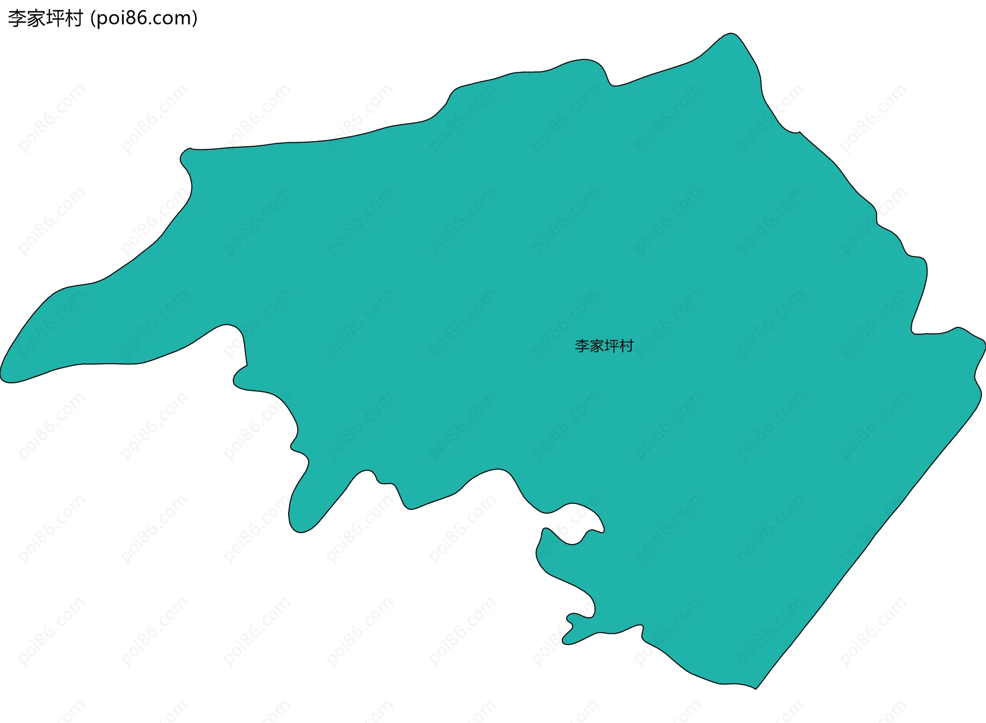 李家坪村边界地图
