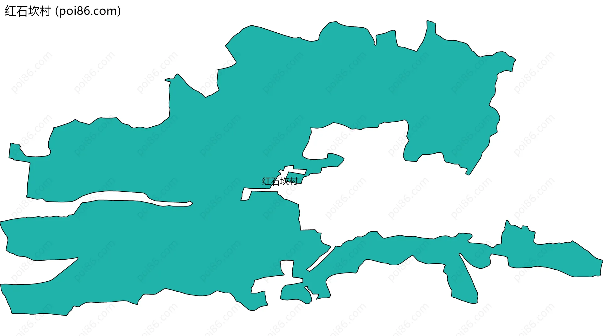 红石坎村边界地图