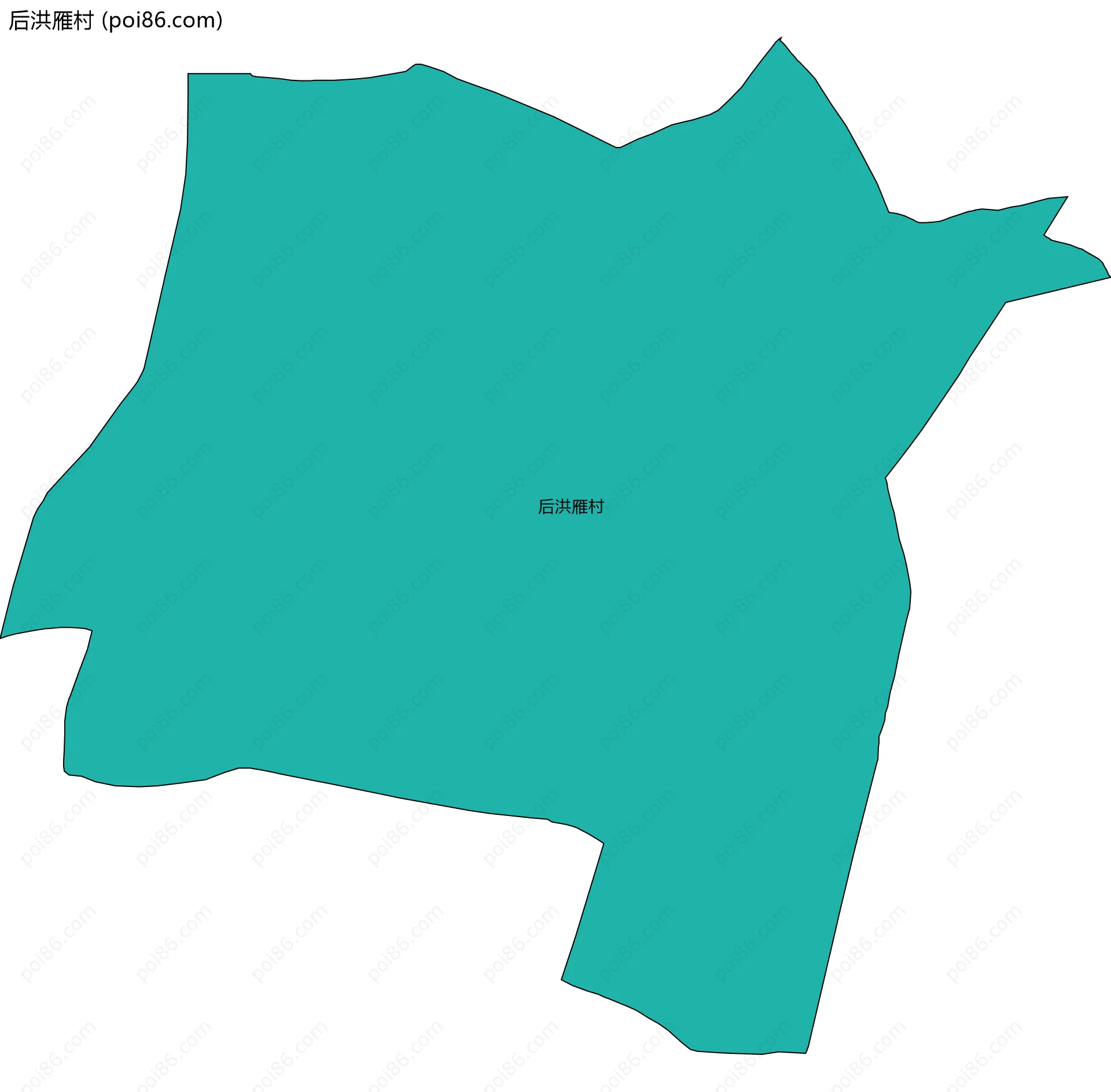 后洪雁村边界地图