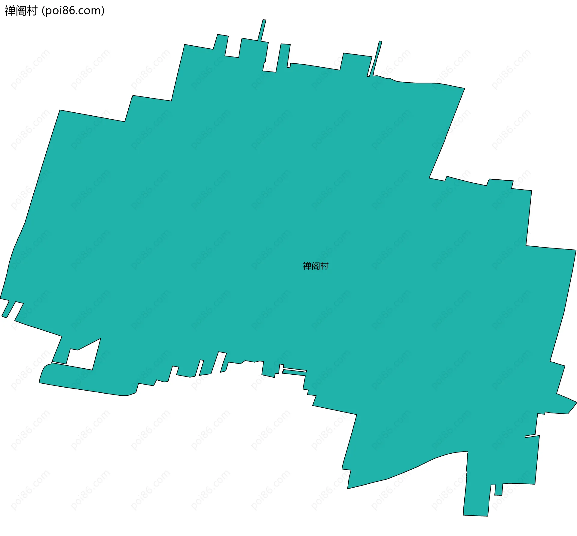 禅阁村边界地图