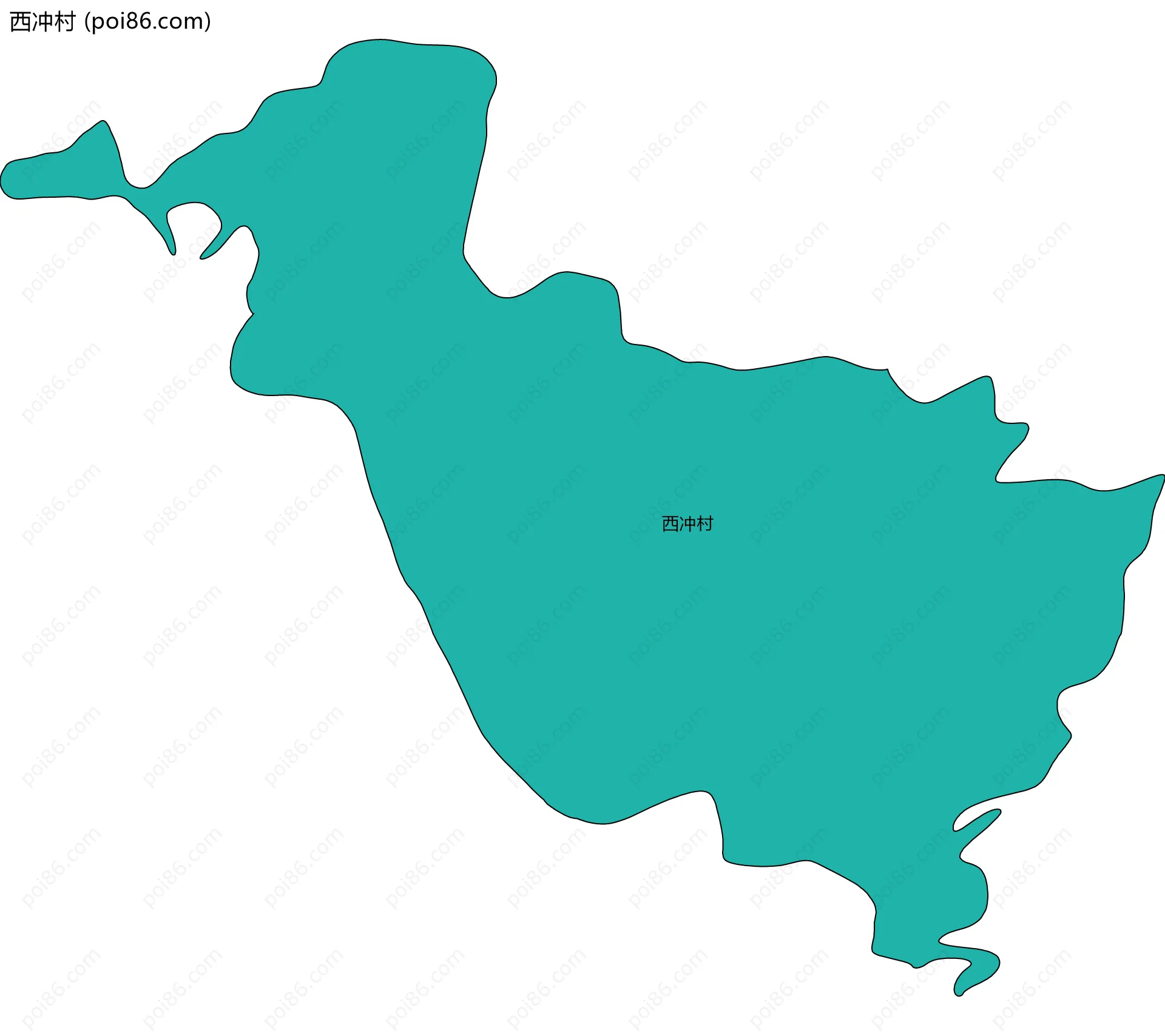西冲村边界地图