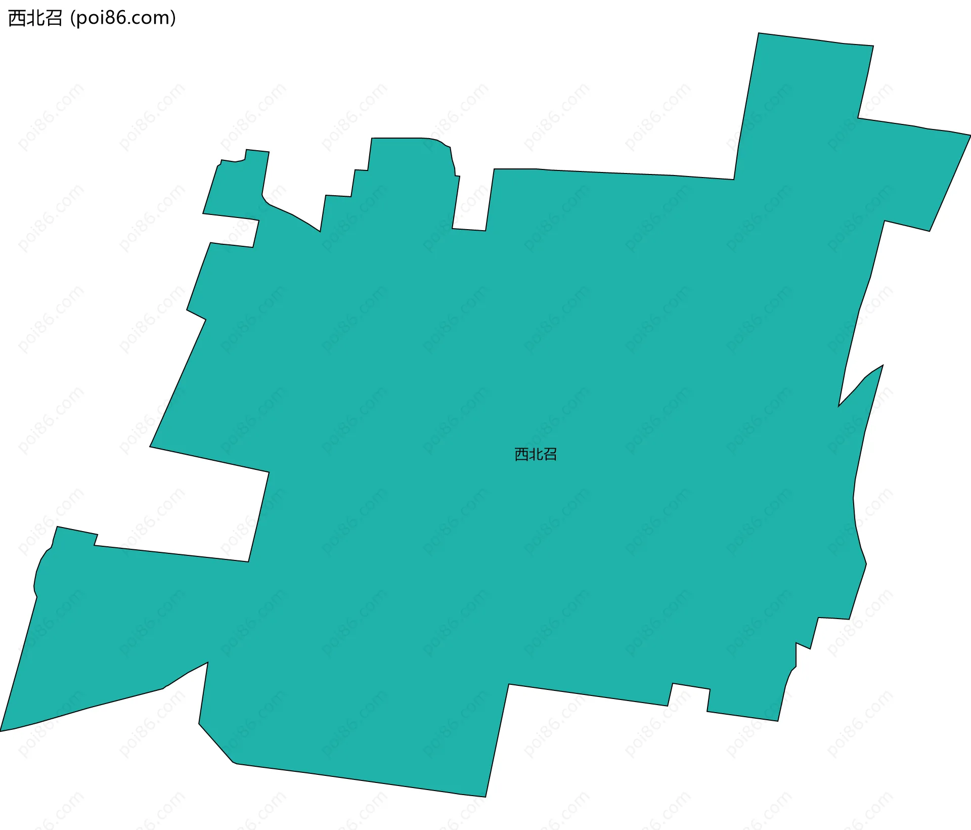 西北召边界地图