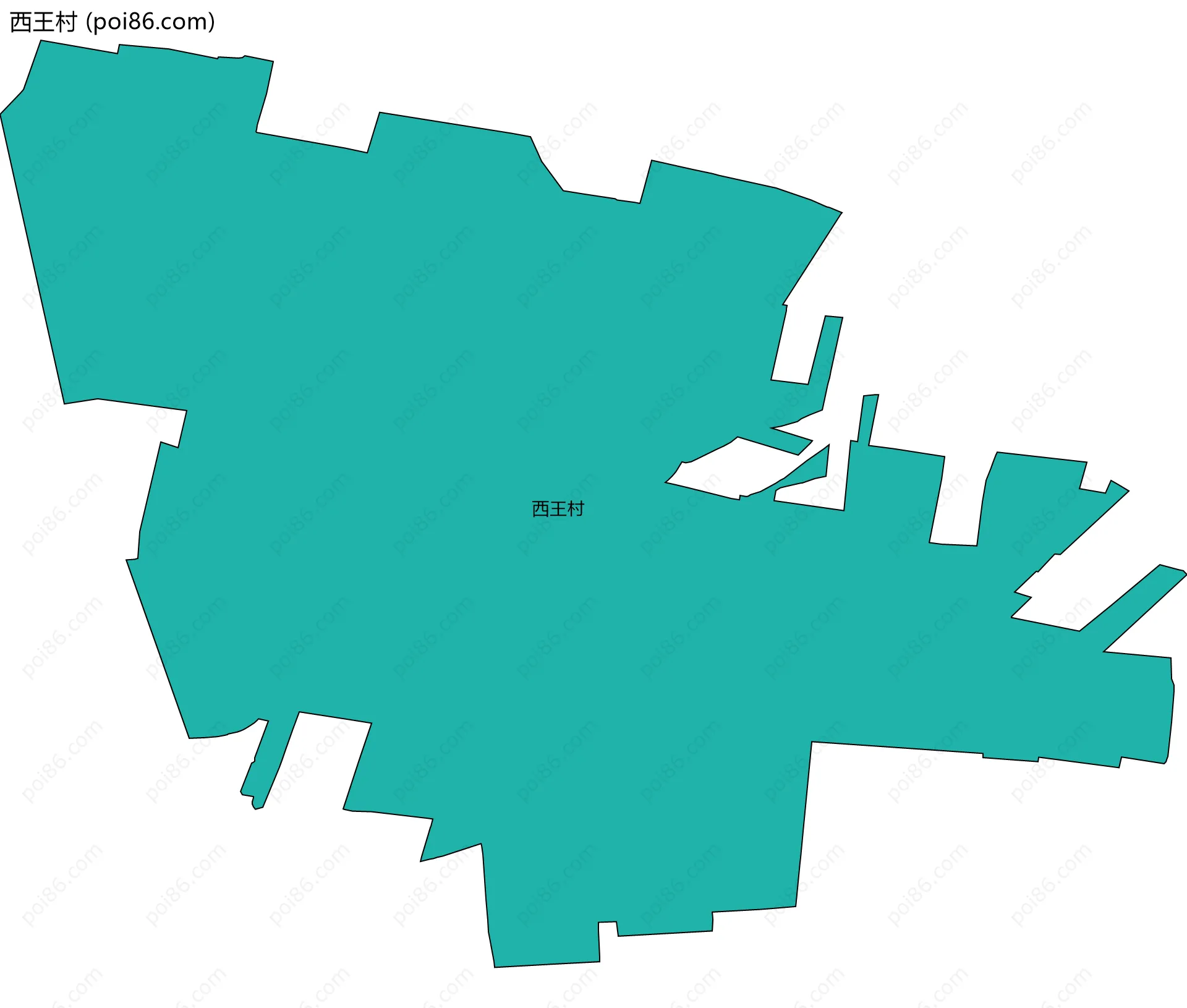 西王村边界地图