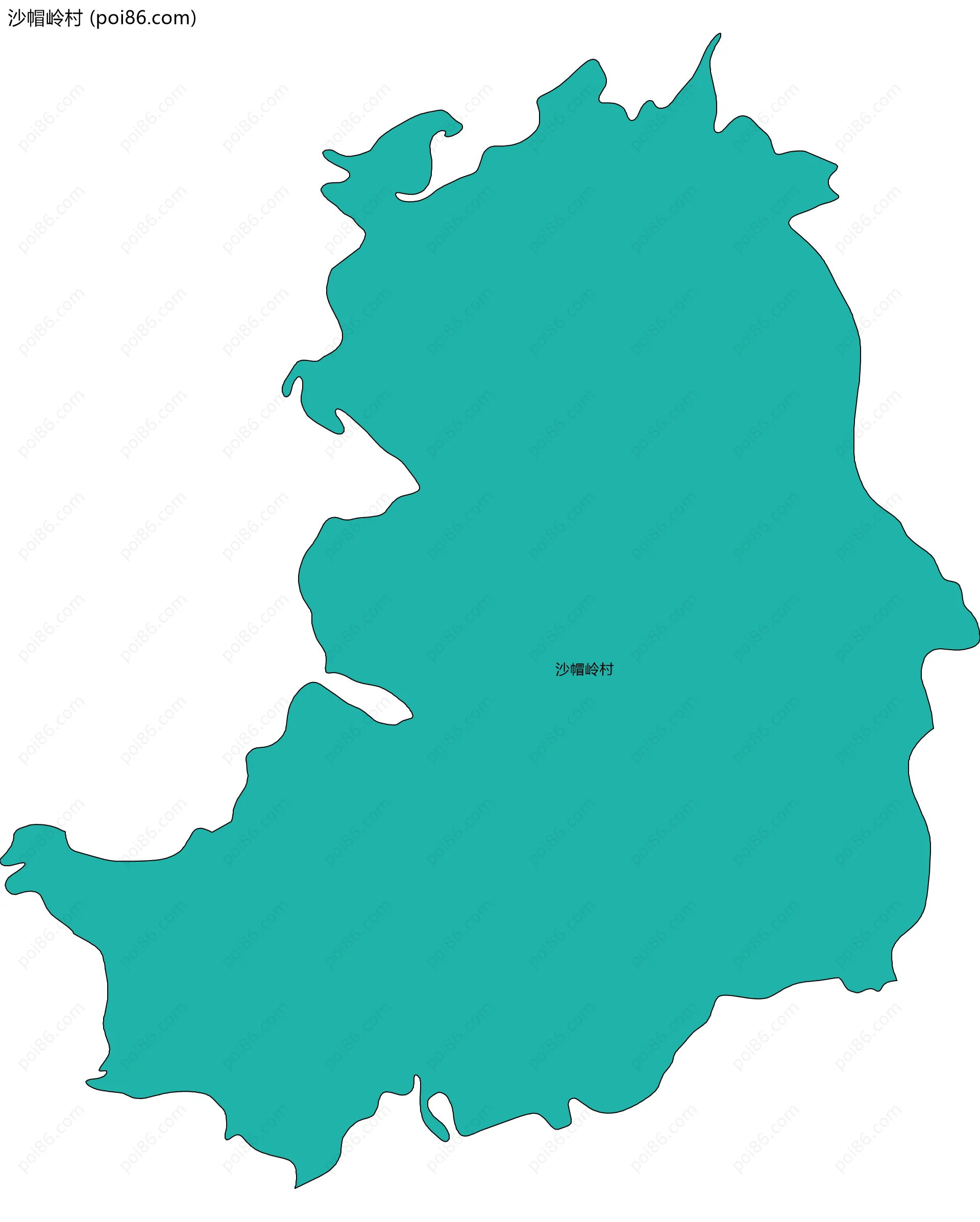 沙帽岭村边界地图