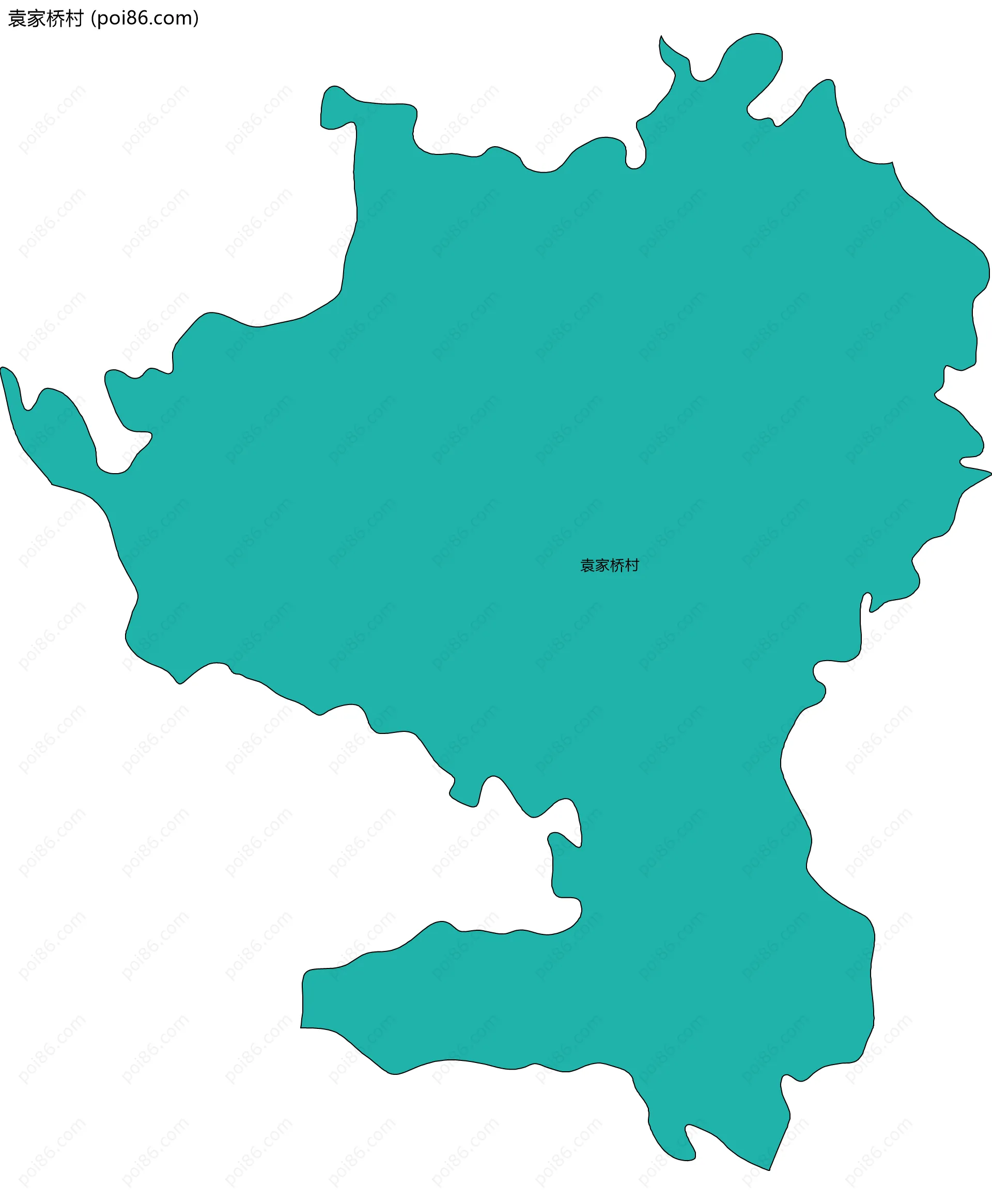袁家桥村边界地图