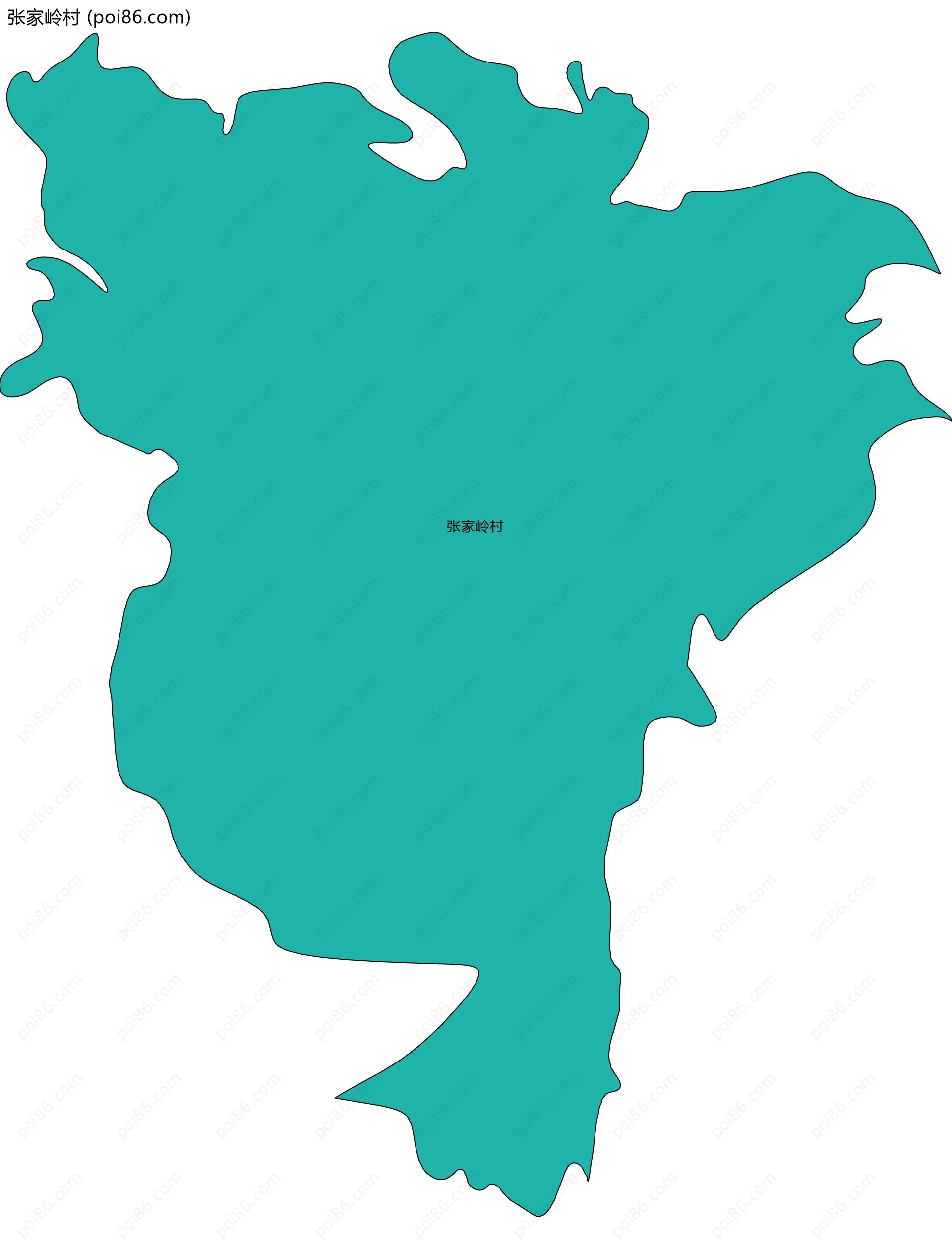 张家岭村边界地图