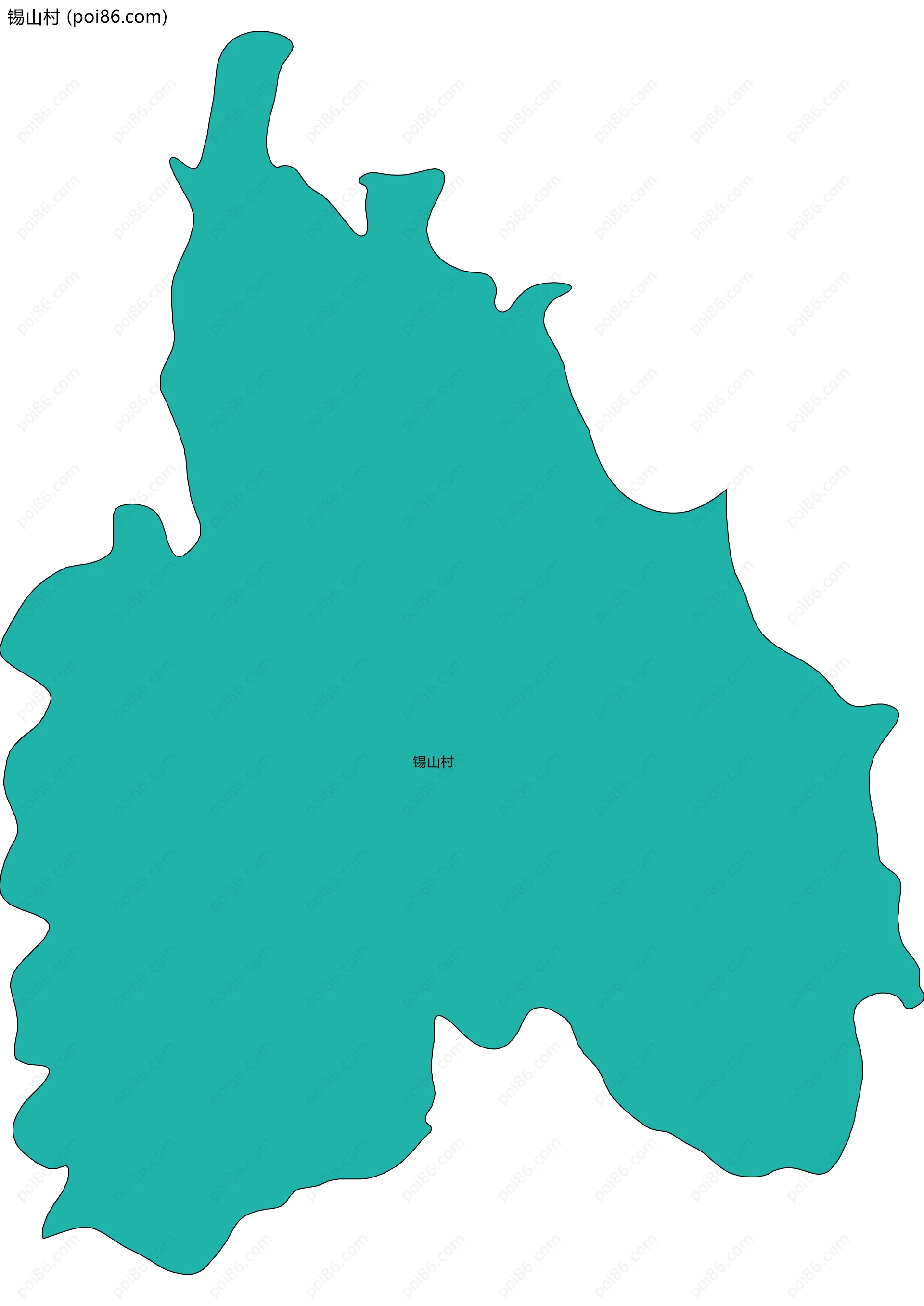锡山村边界地图