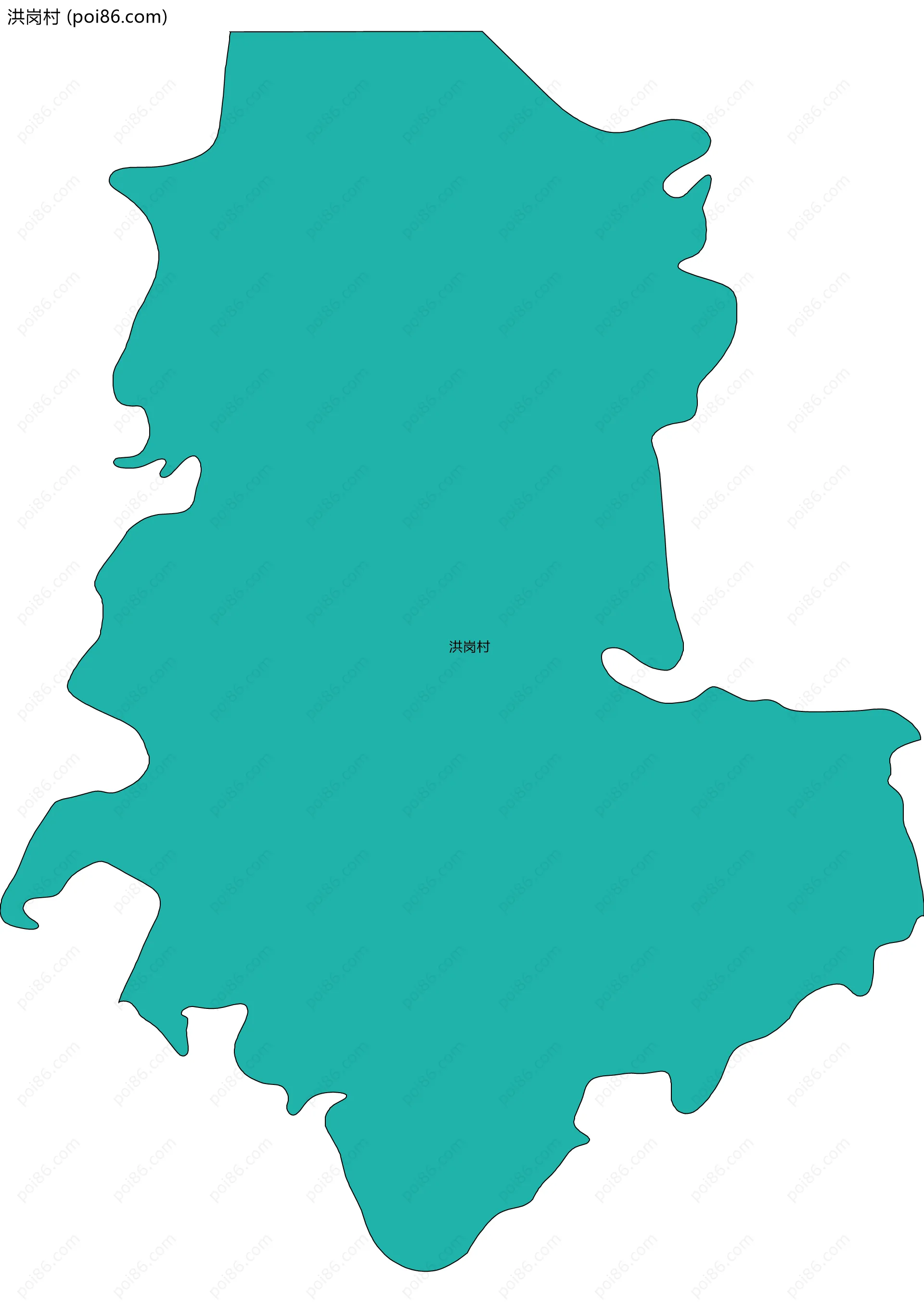 洪岗村边界地图