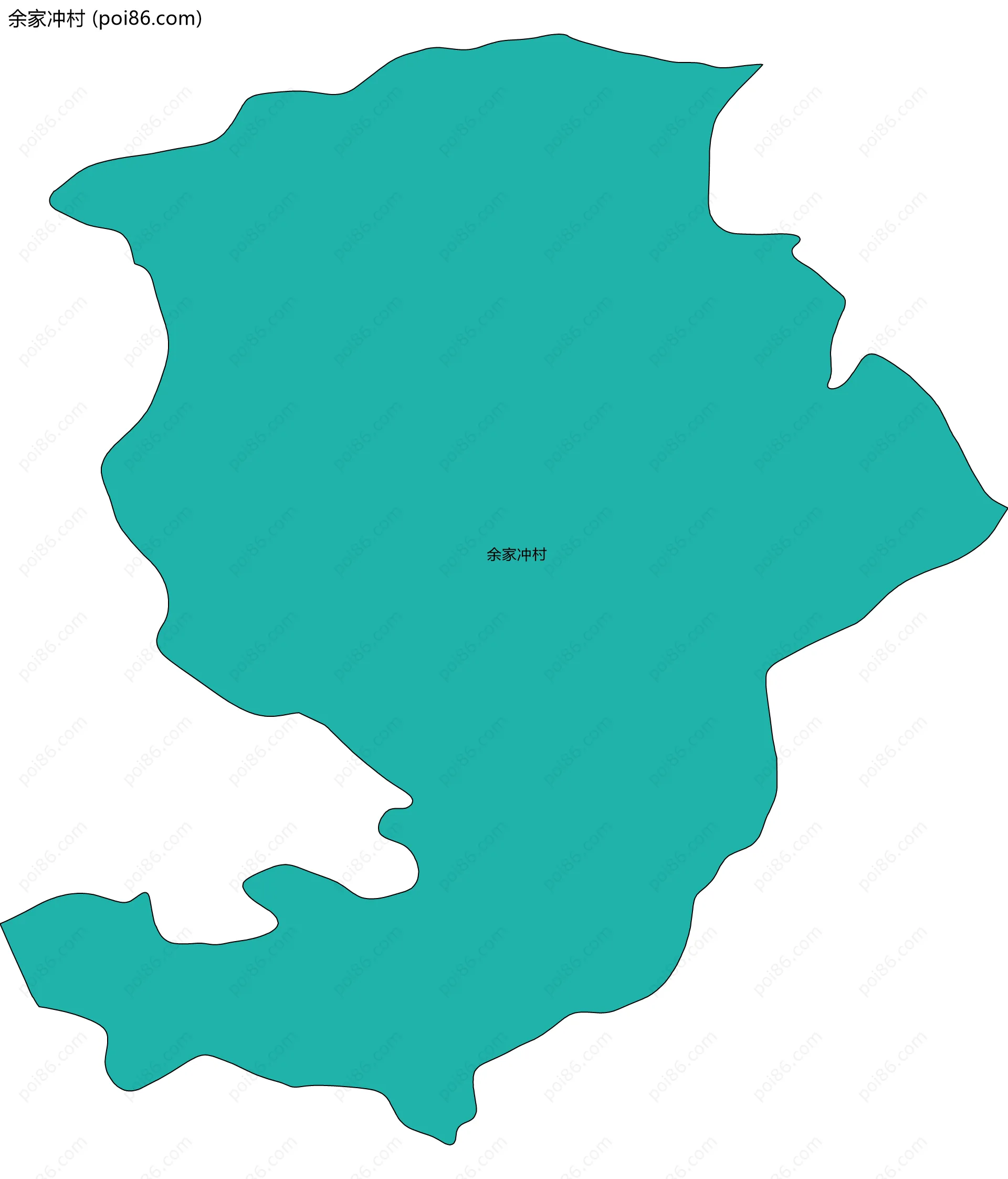 余家冲村边界地图