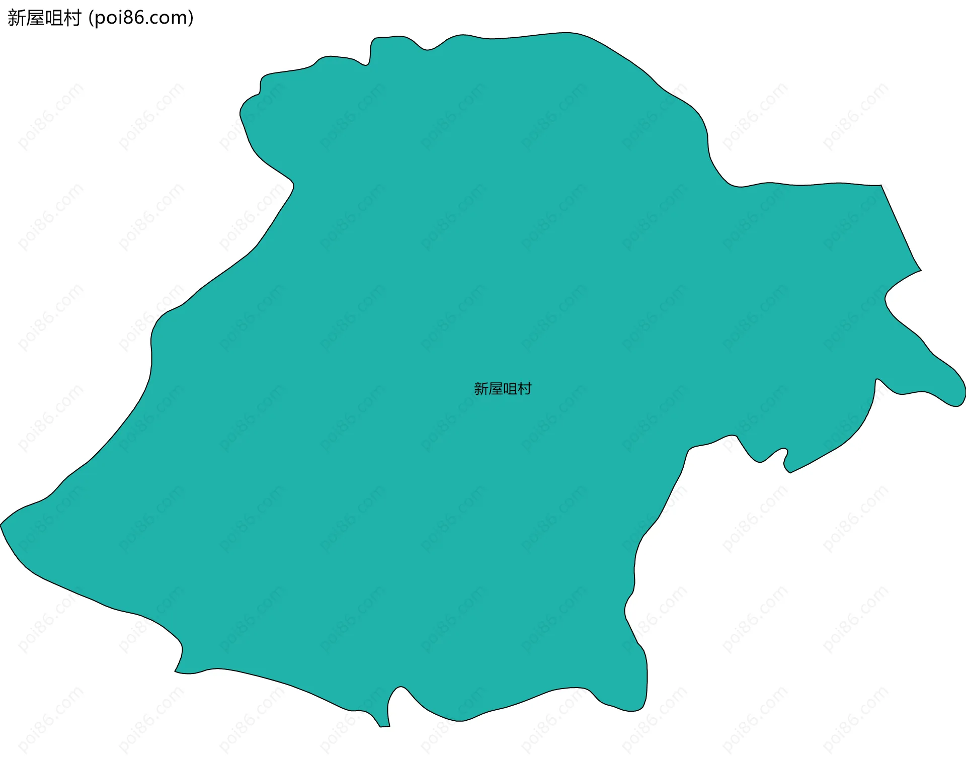 新屋咀村边界地图
