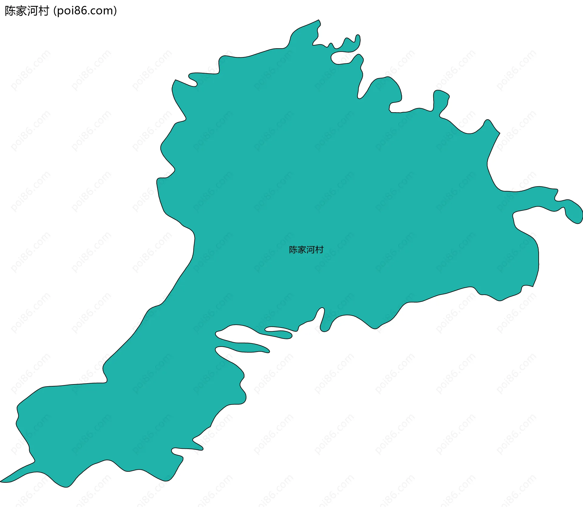 陈家河村边界地图