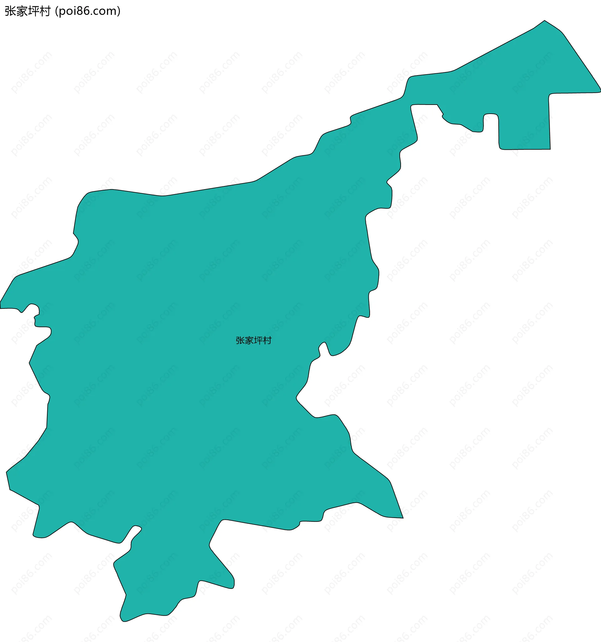 张家坪村边界地图