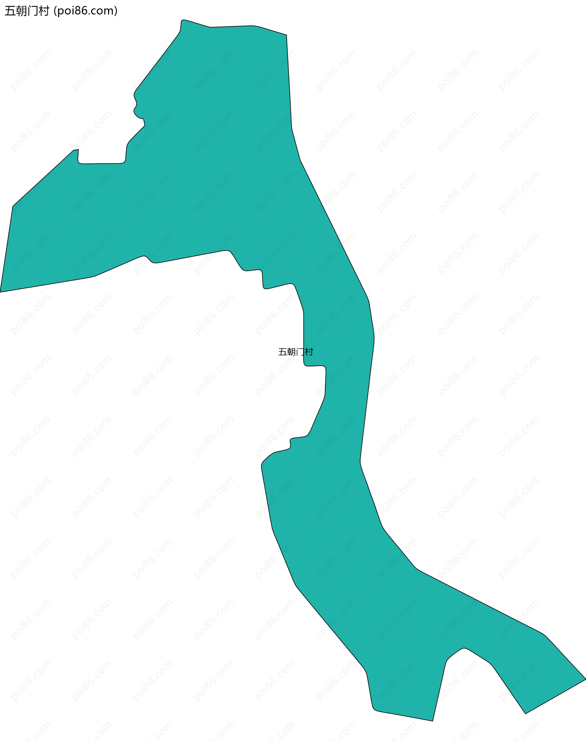五朝门村边界地图